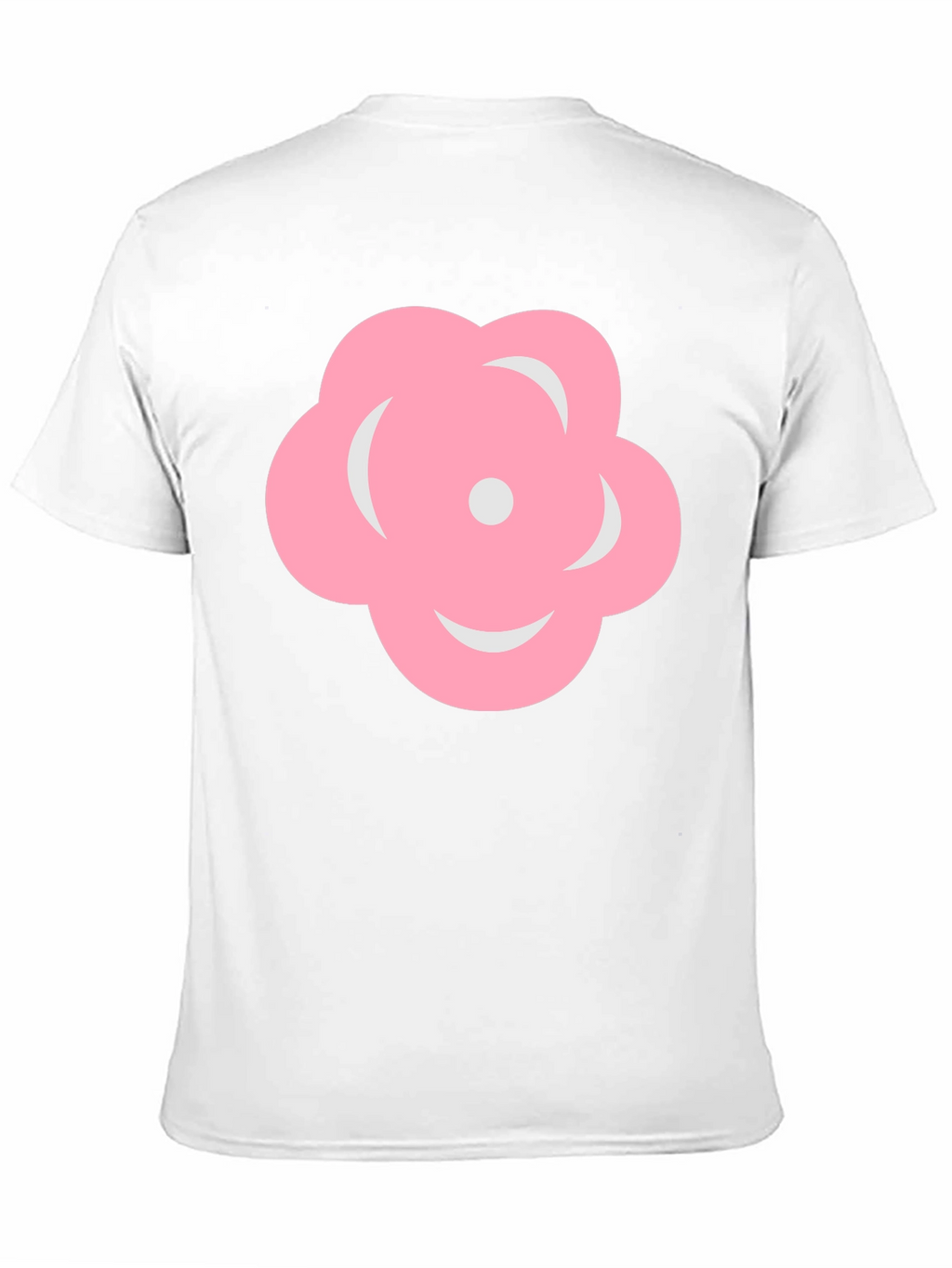 Pink Flower Graphic Black T-Shirt