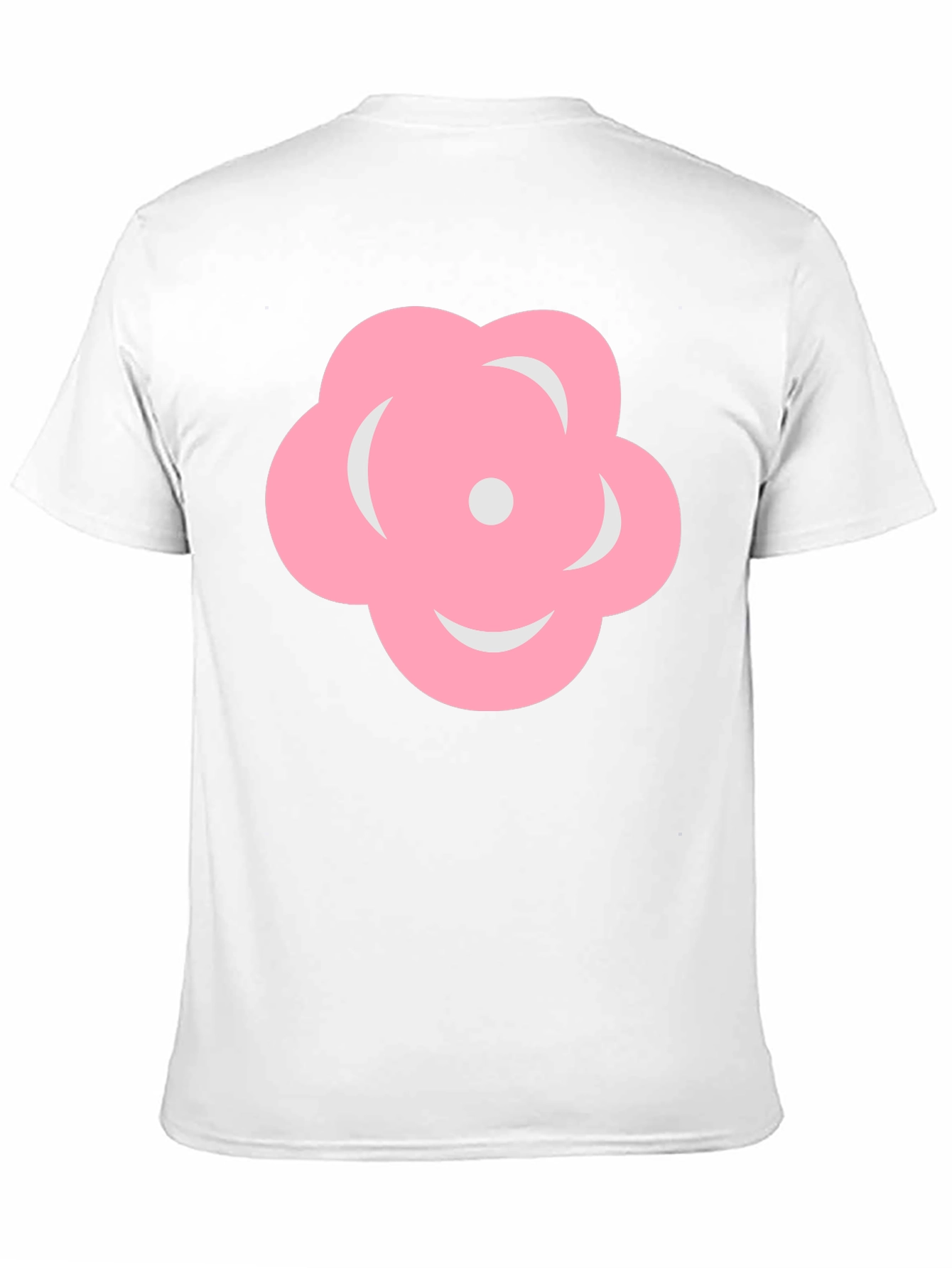 Pink Flower Graphic Black T-Shirt