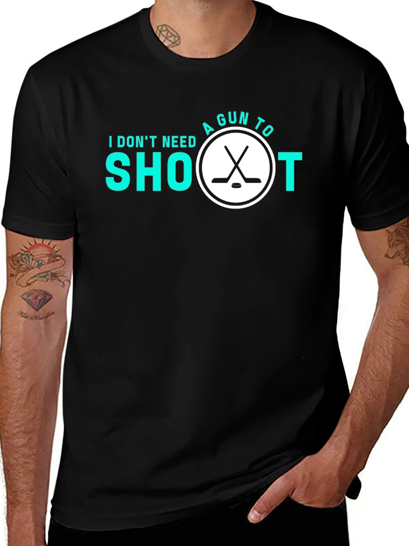 Hockey Shoot T-Shirt - I Dont Need A Gun!
