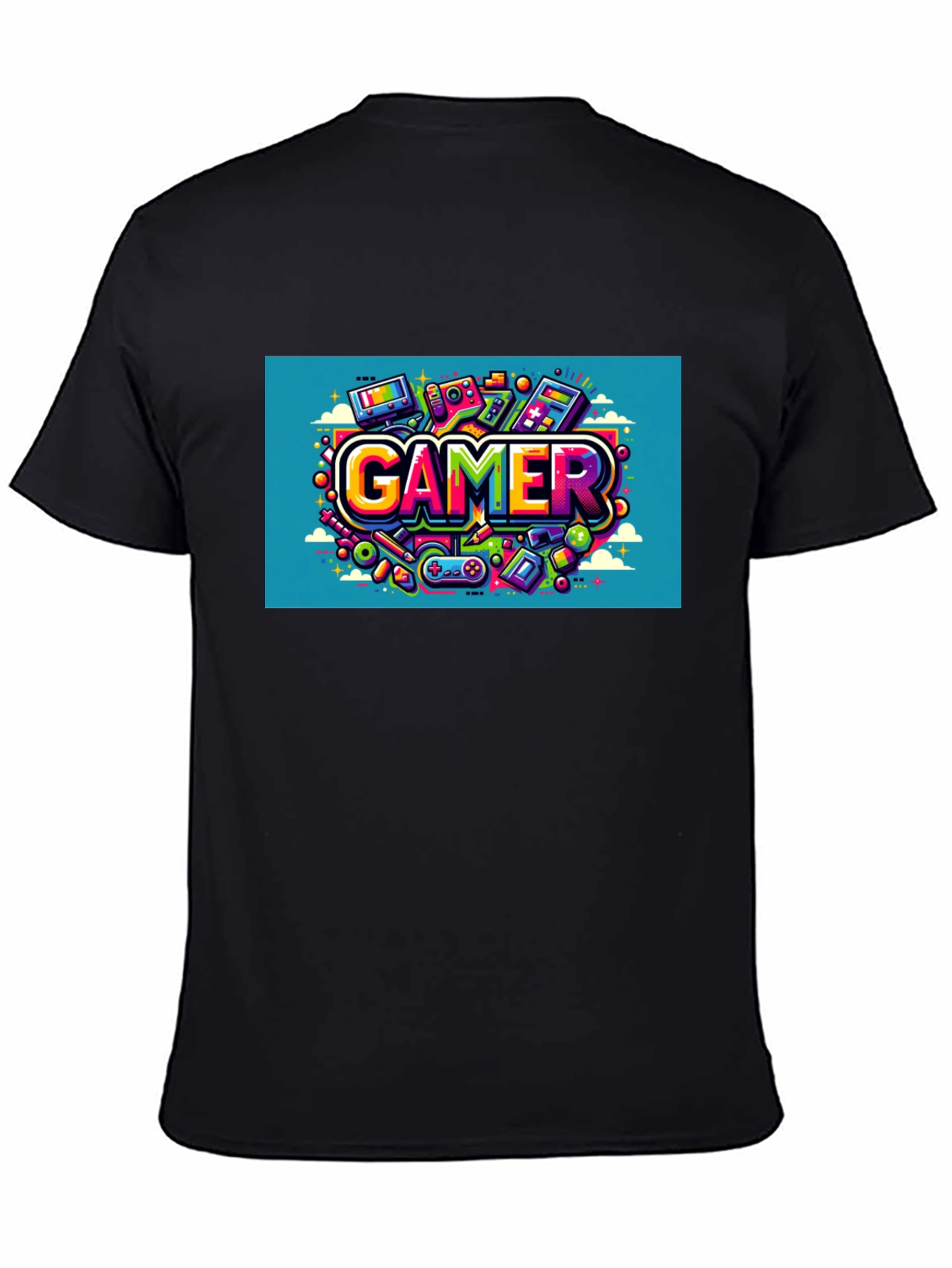 Gamer Graphic Tee - Black Cotton T-Shirt