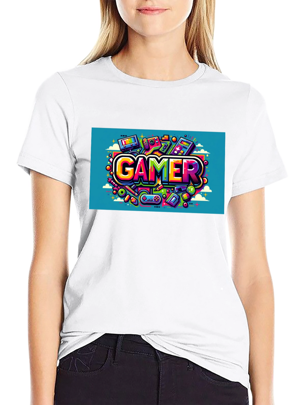Gamer Graphic Tee - Black Cotton T-Shirt