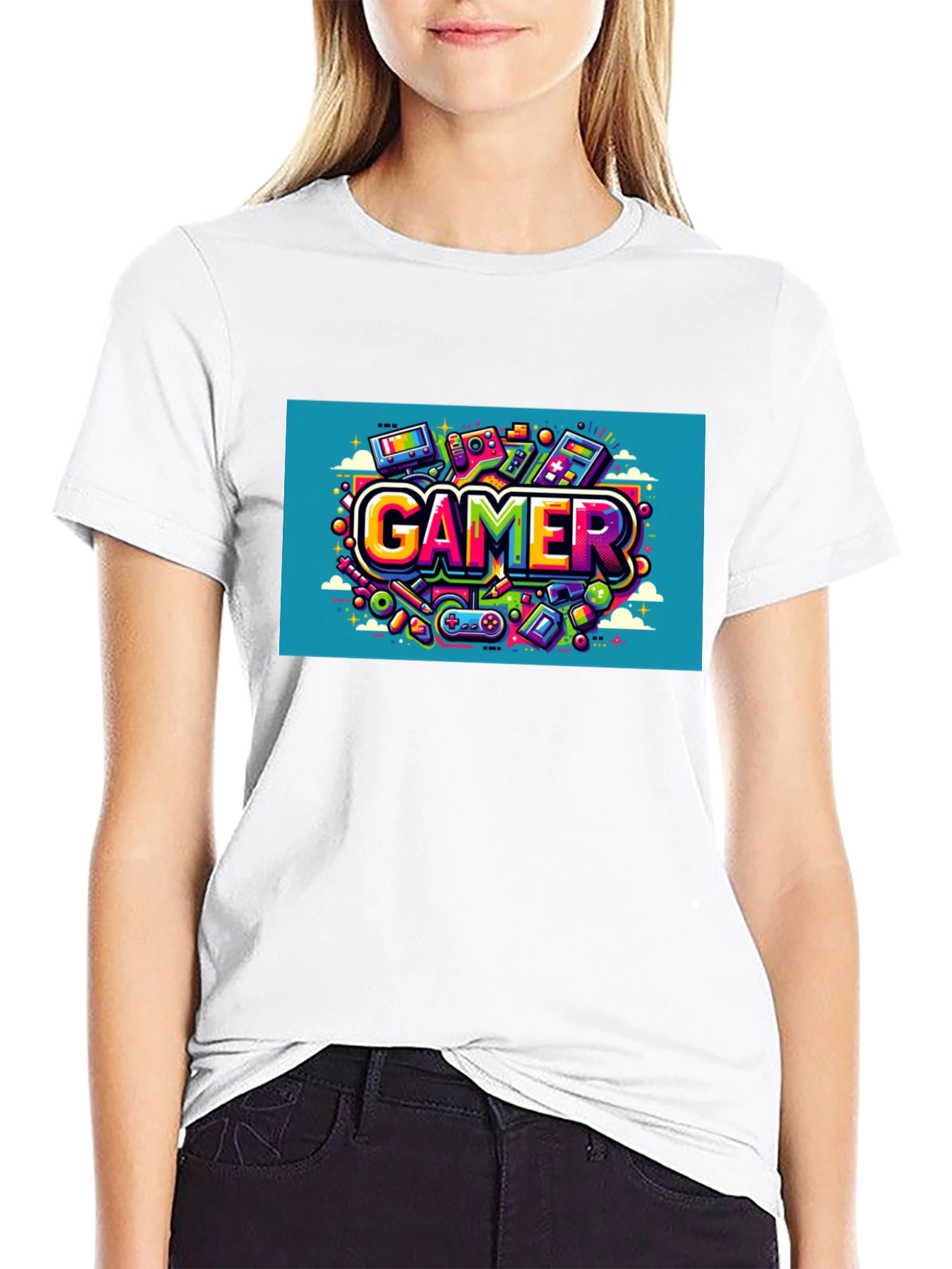 Gamer Graphic Tee - Black Cotton T-Shirt