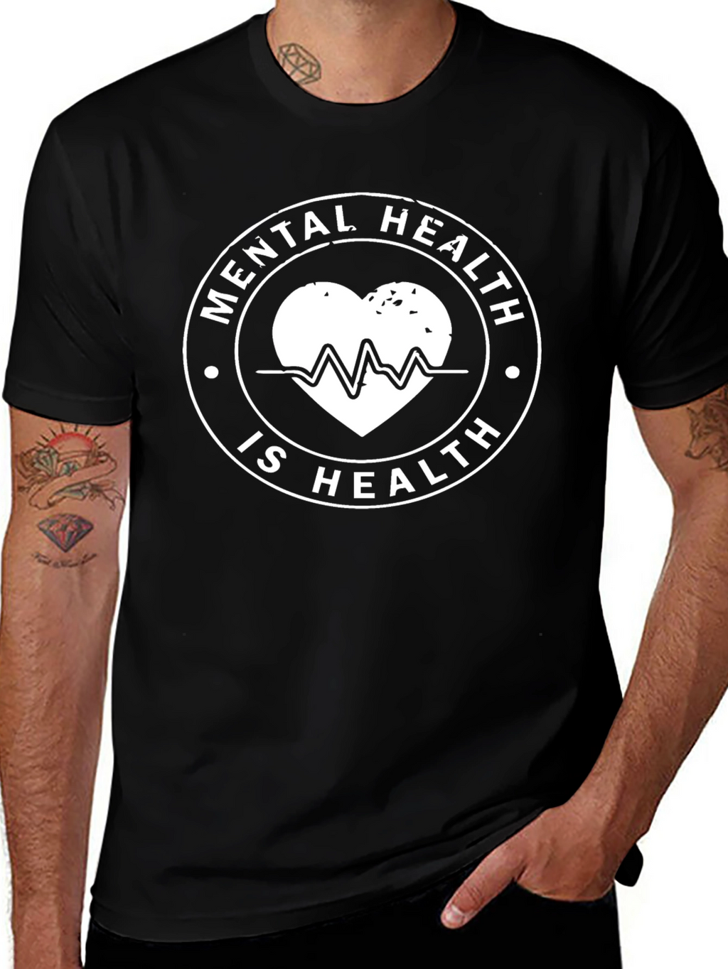 Mental Health is Health Black Graphic T-Shirt