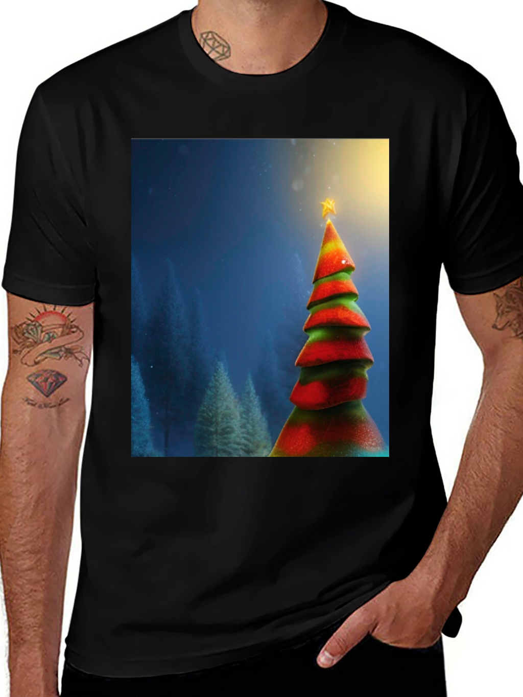 Festive Christmas Tree Graphic Tee