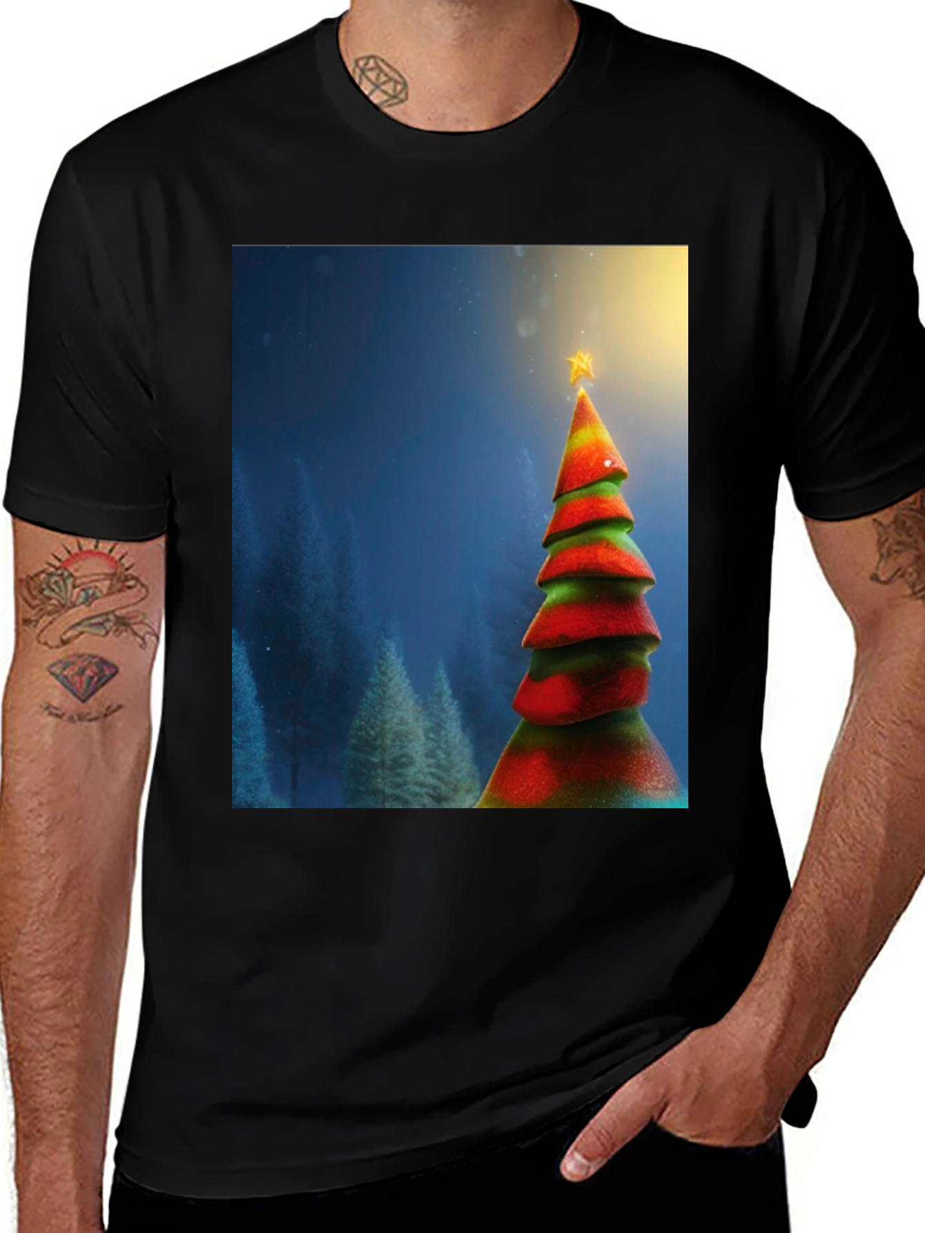 Festive Christmas Tree Graphic Tee