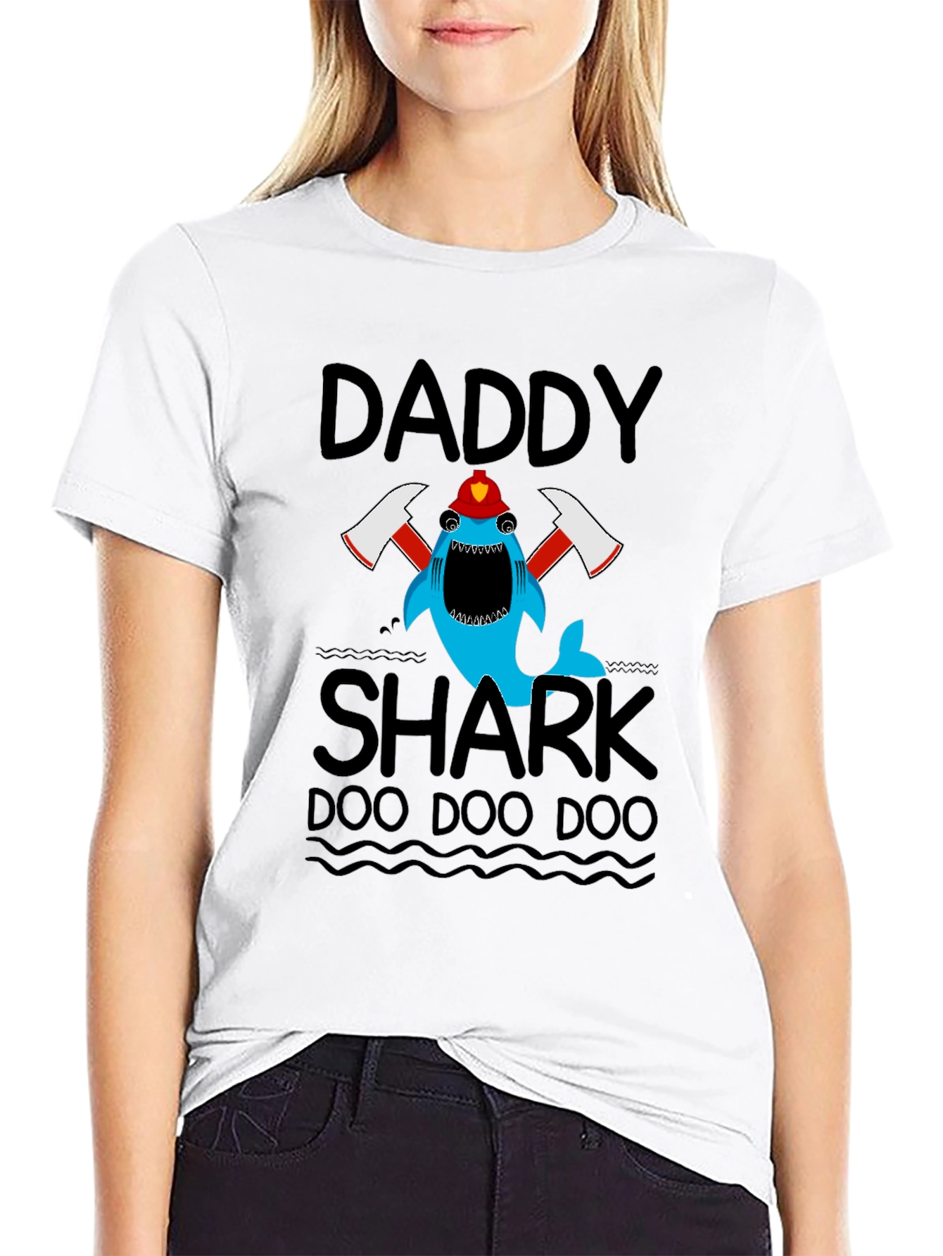 Daddy Shark Firefighter T-Shirt