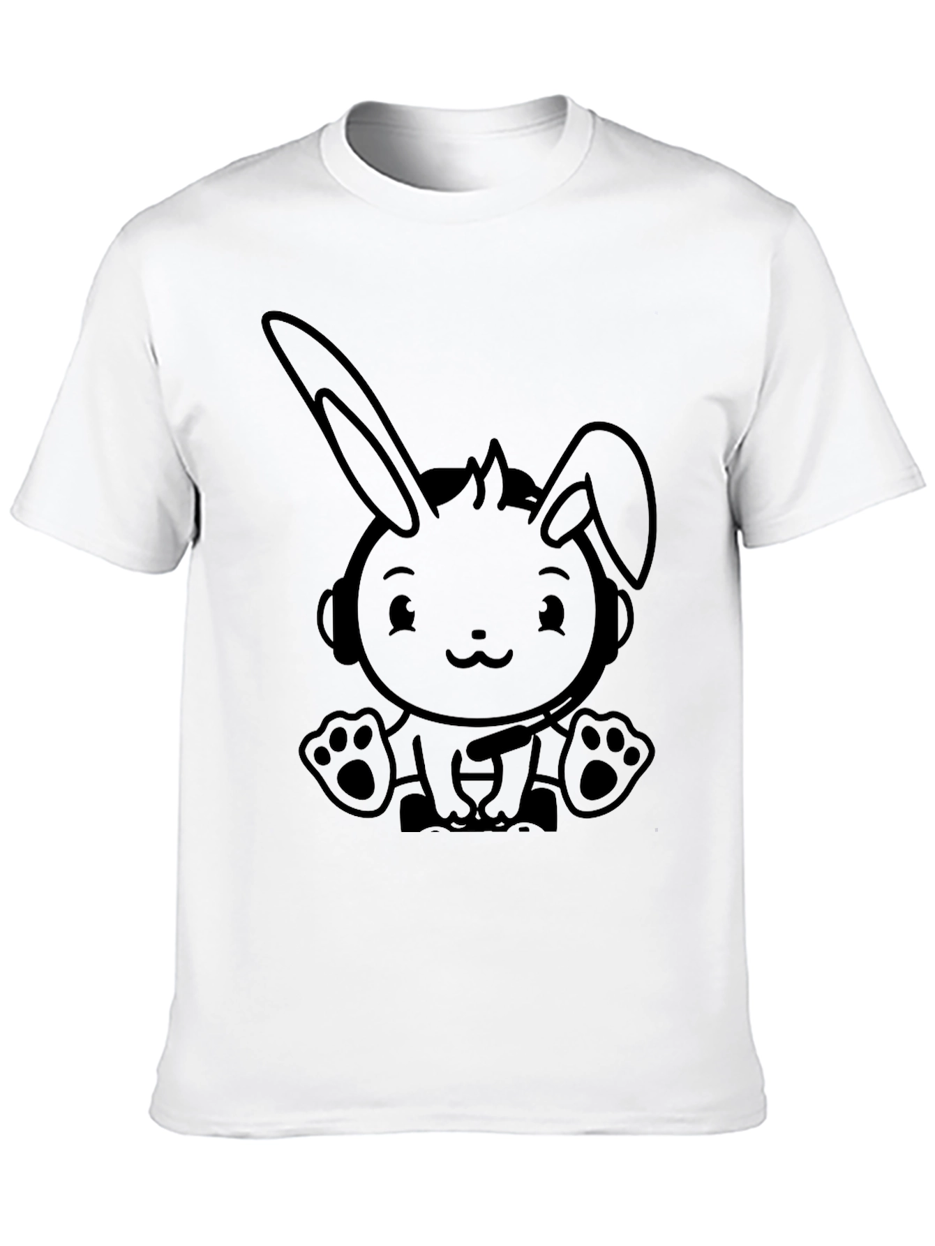 Cute Bunny Graphic Tee - Soft Cotton Blend Mens Fit