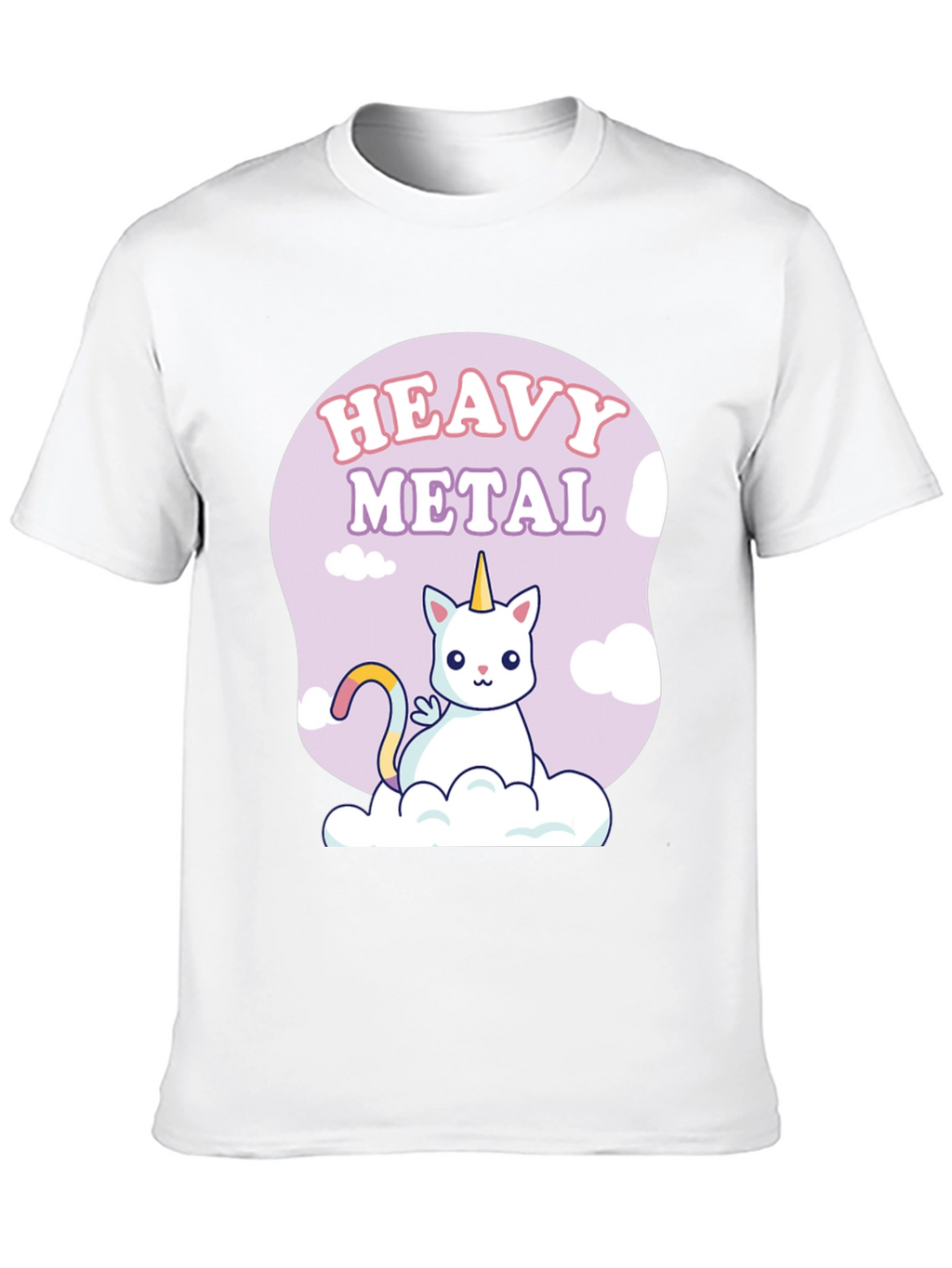 Heavy Metal Unicorn Cat Graphic T-Shirt
