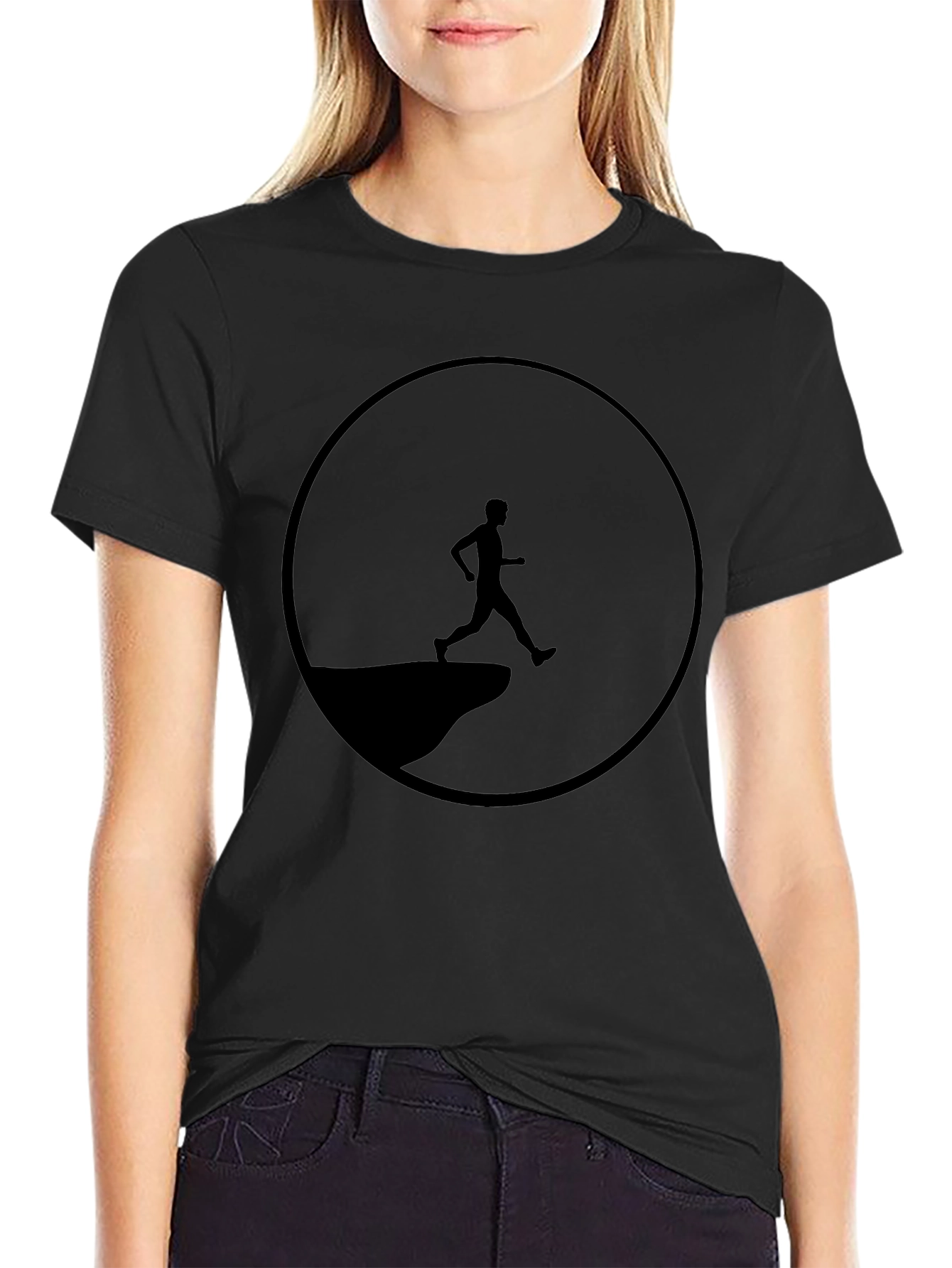 Cliff Jump Black Graphic Tee for Men