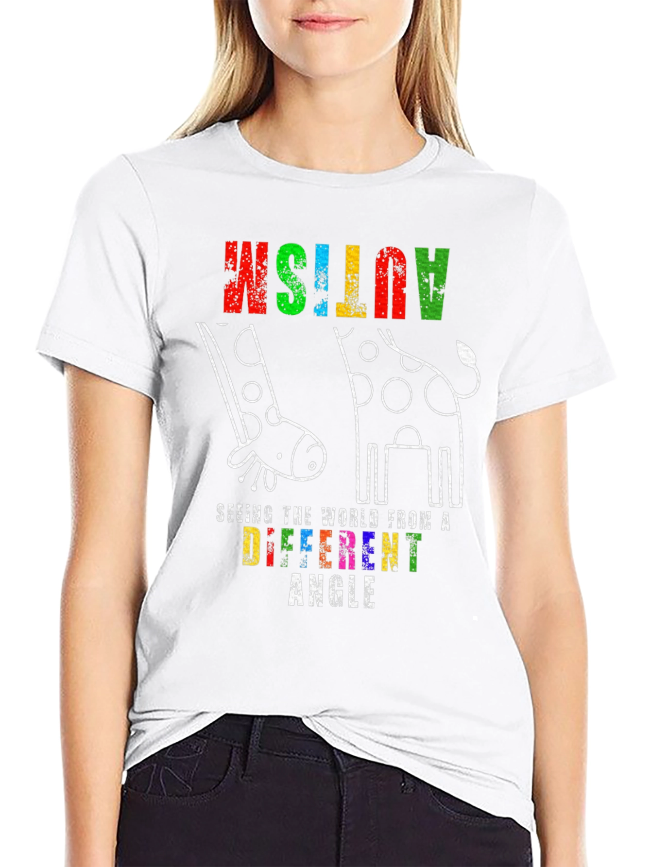 Autism Awareness Giraffe T-Shirt - See the World Differently