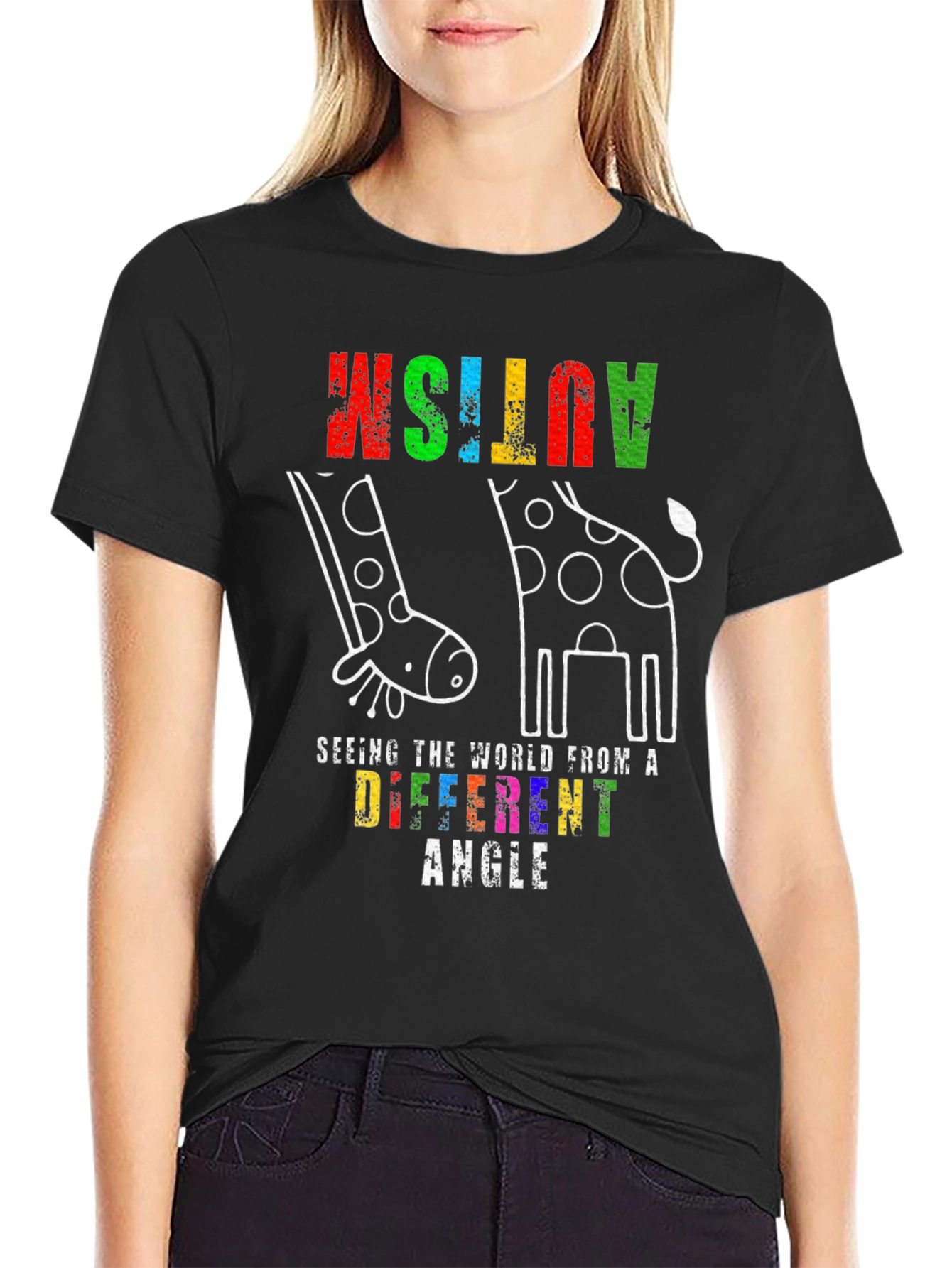 Autism Awareness Giraffe T-Shirt - See the World Differently