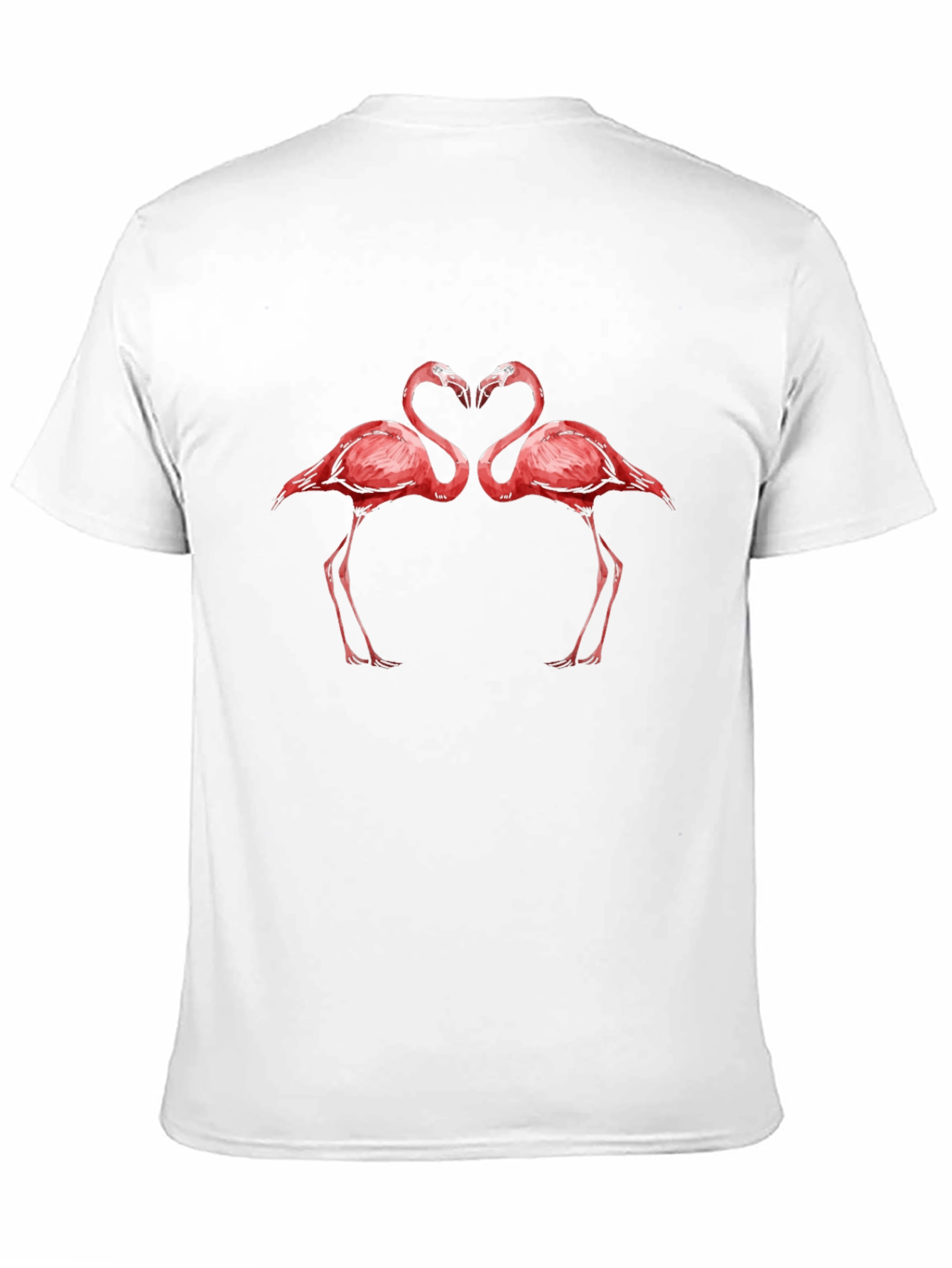 Flamingo Heart Graphic Tee - Black Cotton Shirt