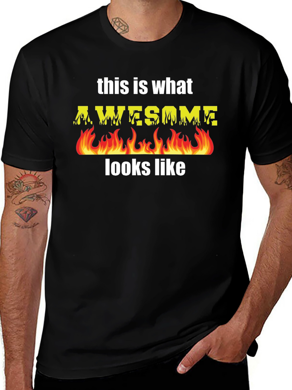 Awesome Flames T-Shirt - Cool Graphic Tee