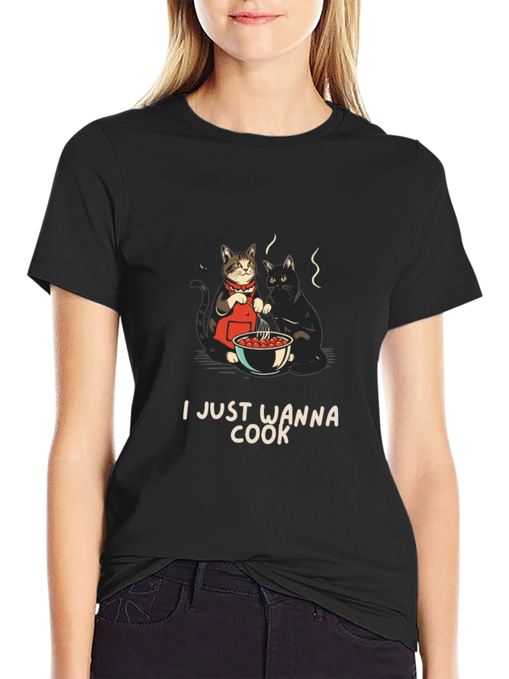I Just Wanna Cook T-Shirt with Cats