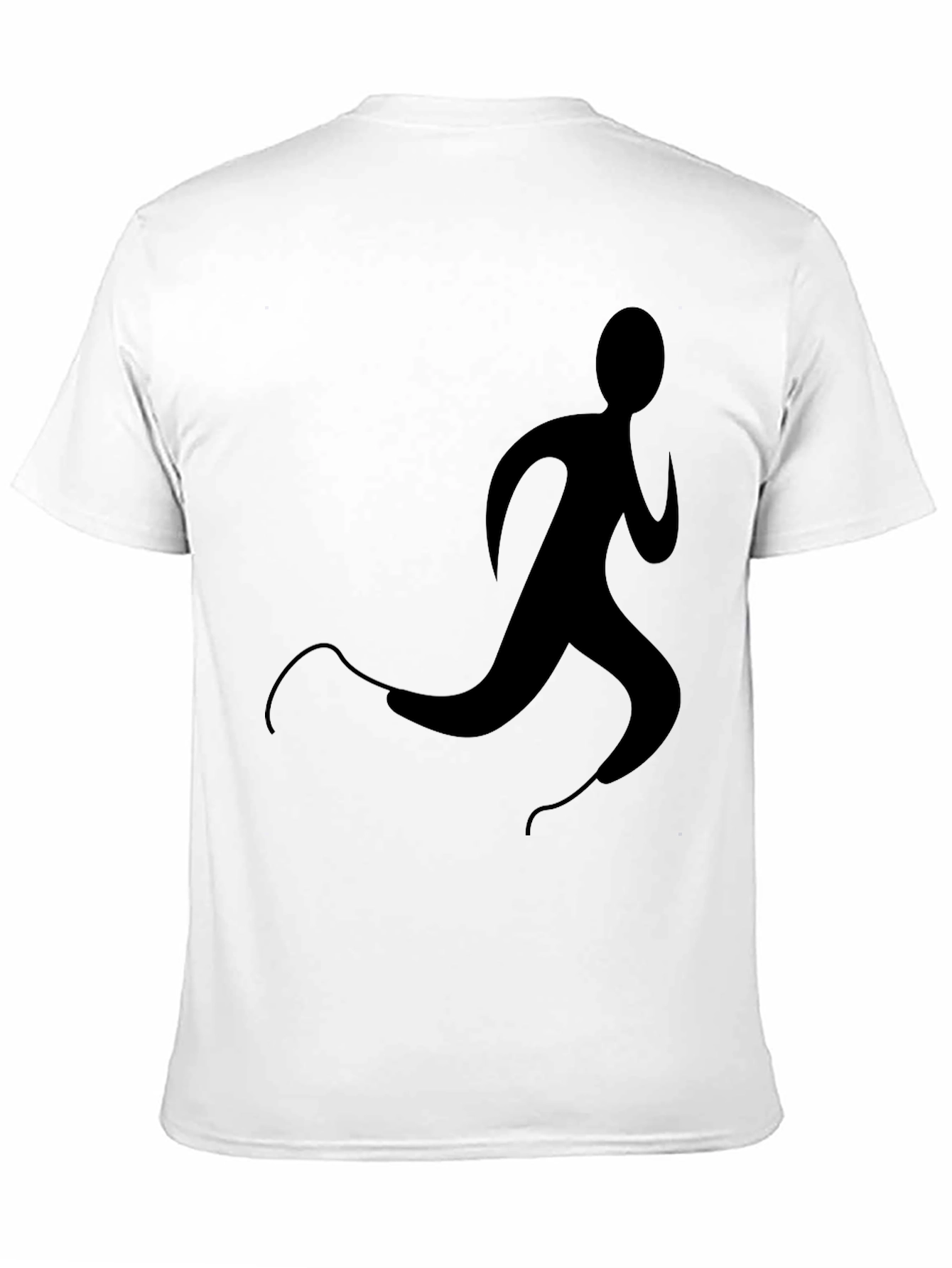 Mens Black T-Shirt with Runner Graphic