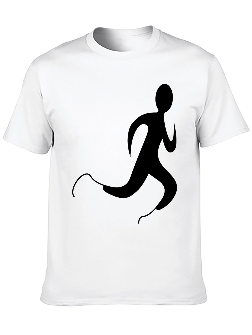 Mens Black T-Shirt with Runner Graphic
