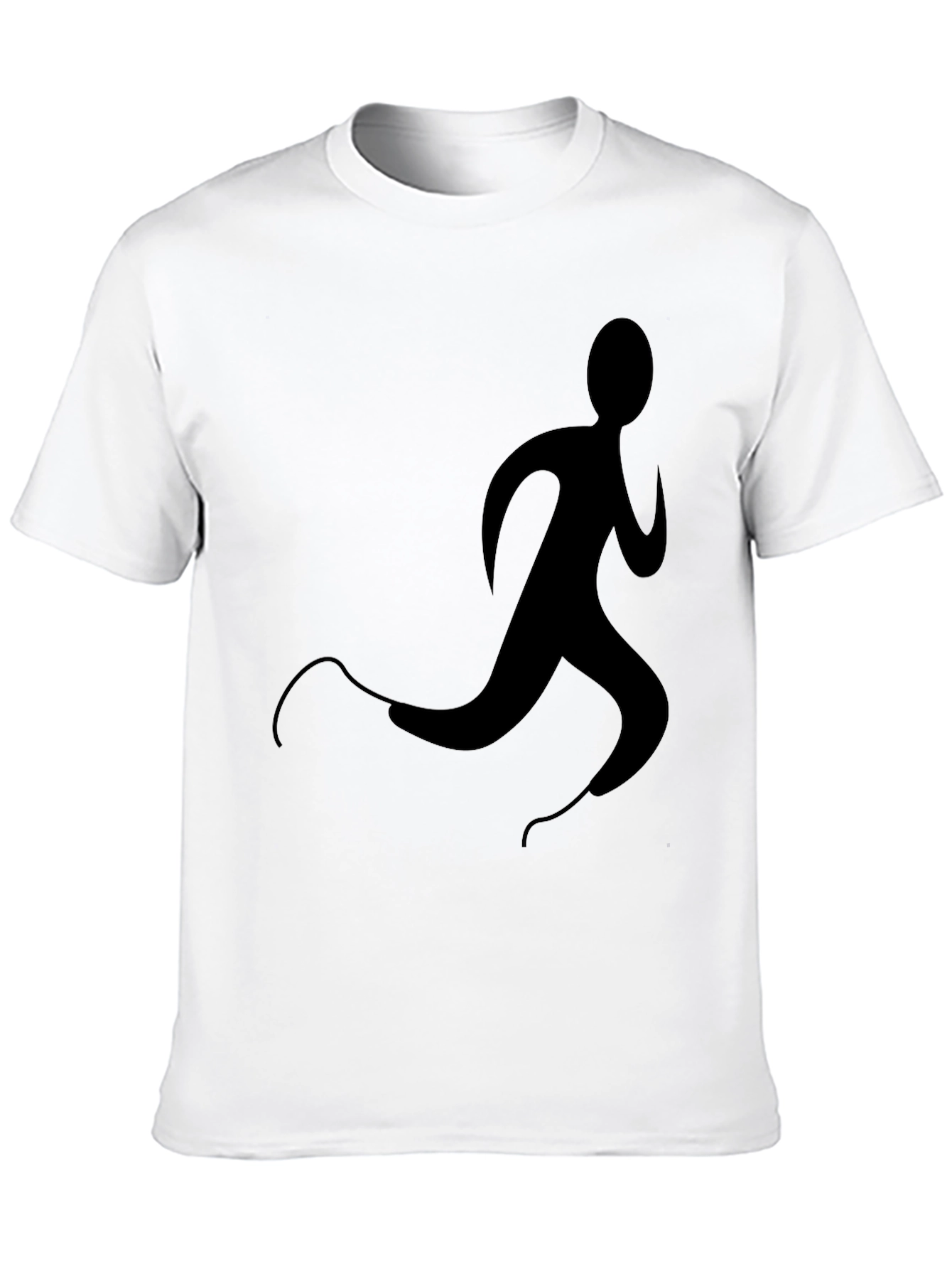 Mens Black T-Shirt with Runner Graphic
