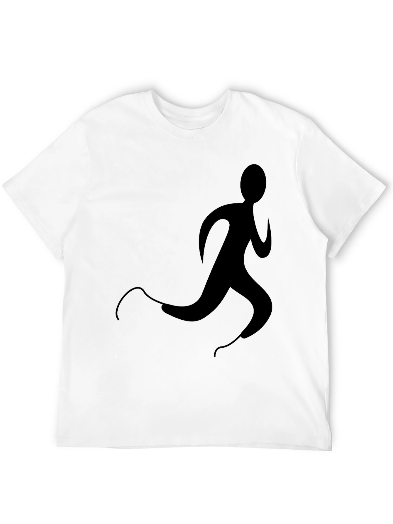 Mens Black T-Shirt with Runner Graphic