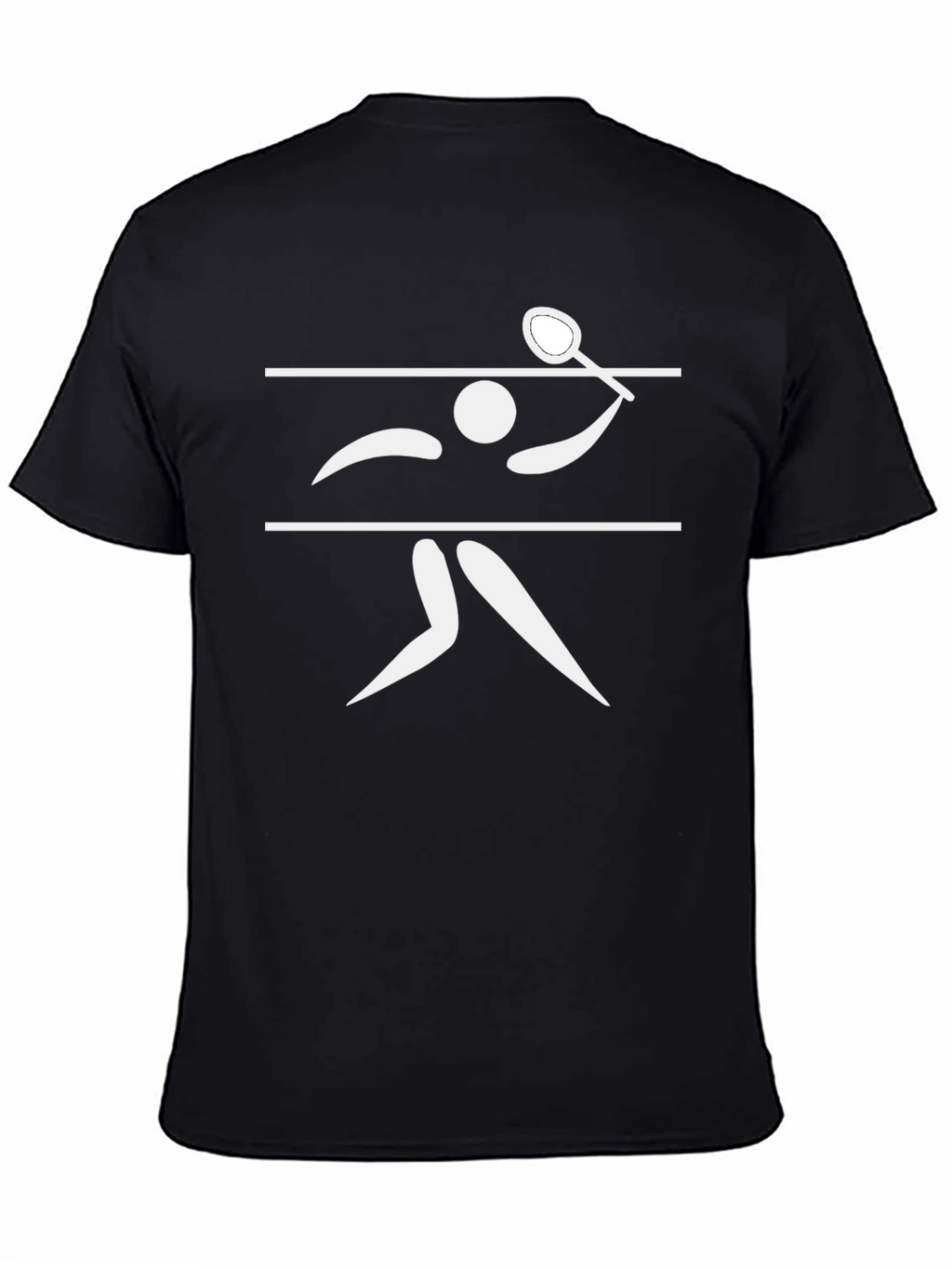 Squash Player Graphic T-Shirt - Black
