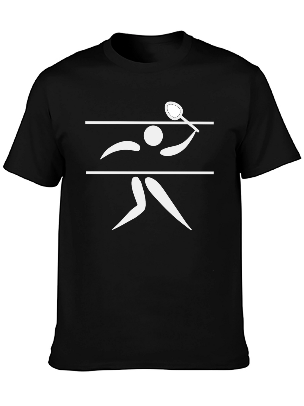 Squash Player Graphic T-Shirt - Black