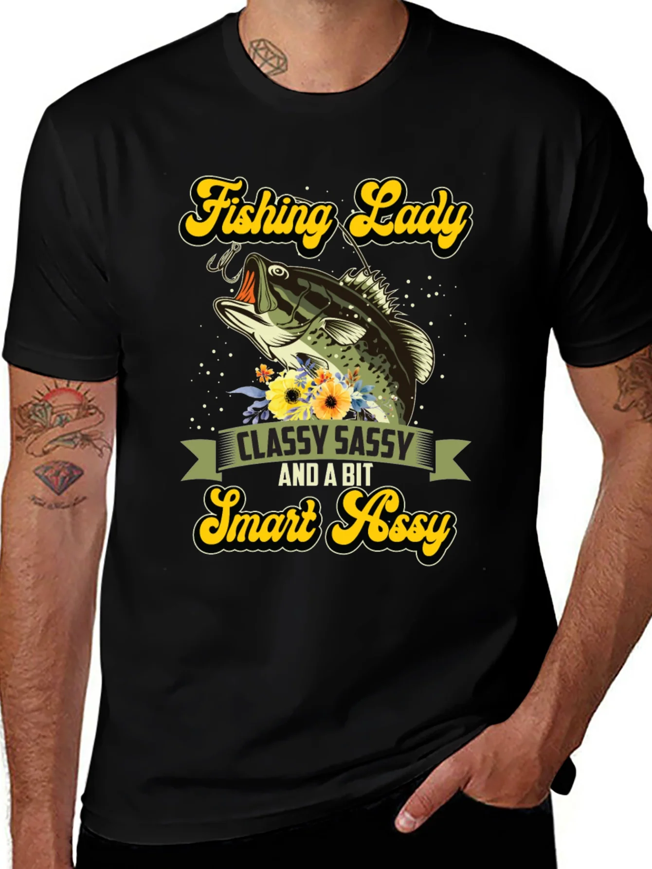 Fishing Lady T-Shirt - Classy Sassy & Smart Assy