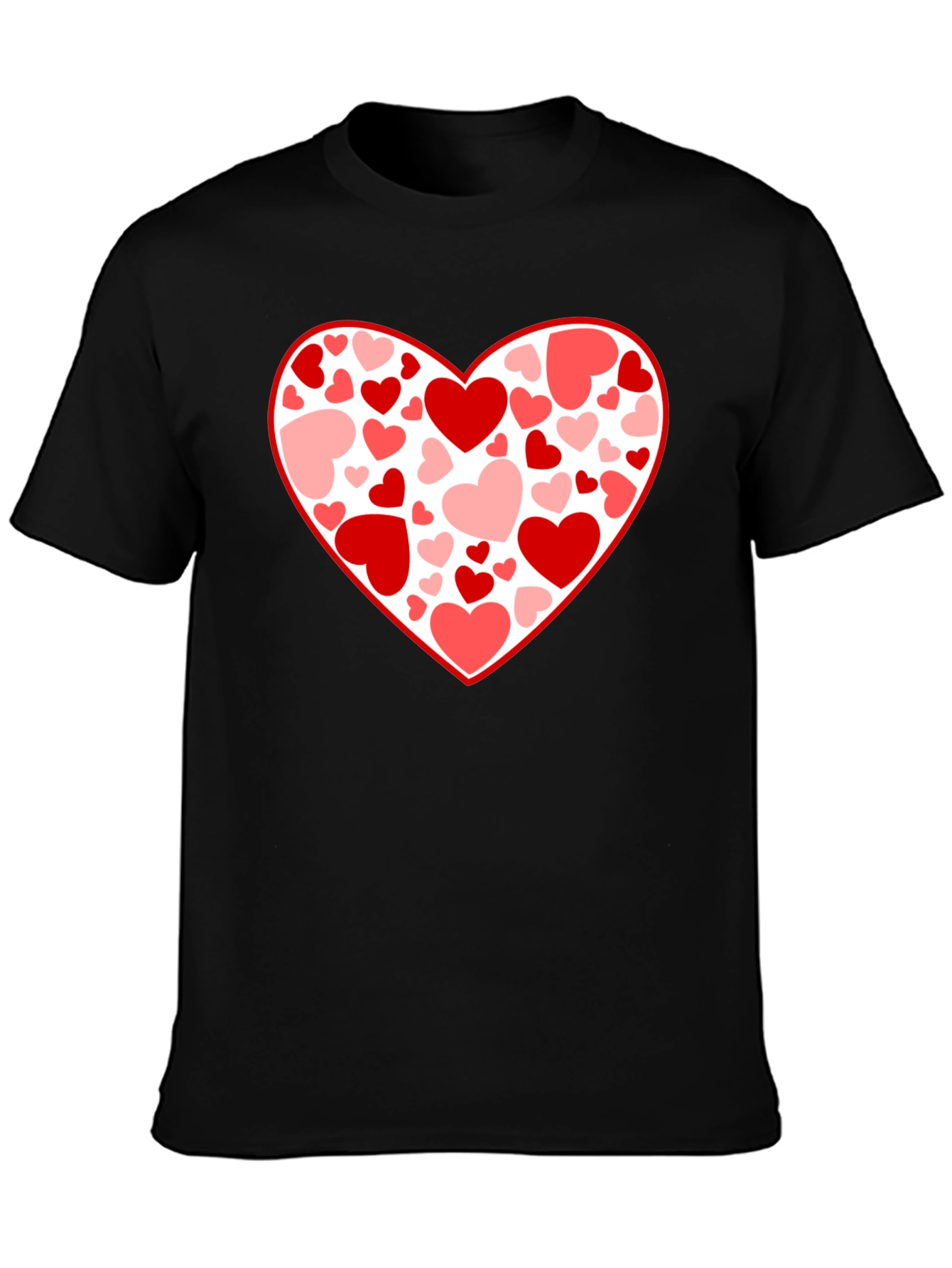 Heart Print Black T-Shirt