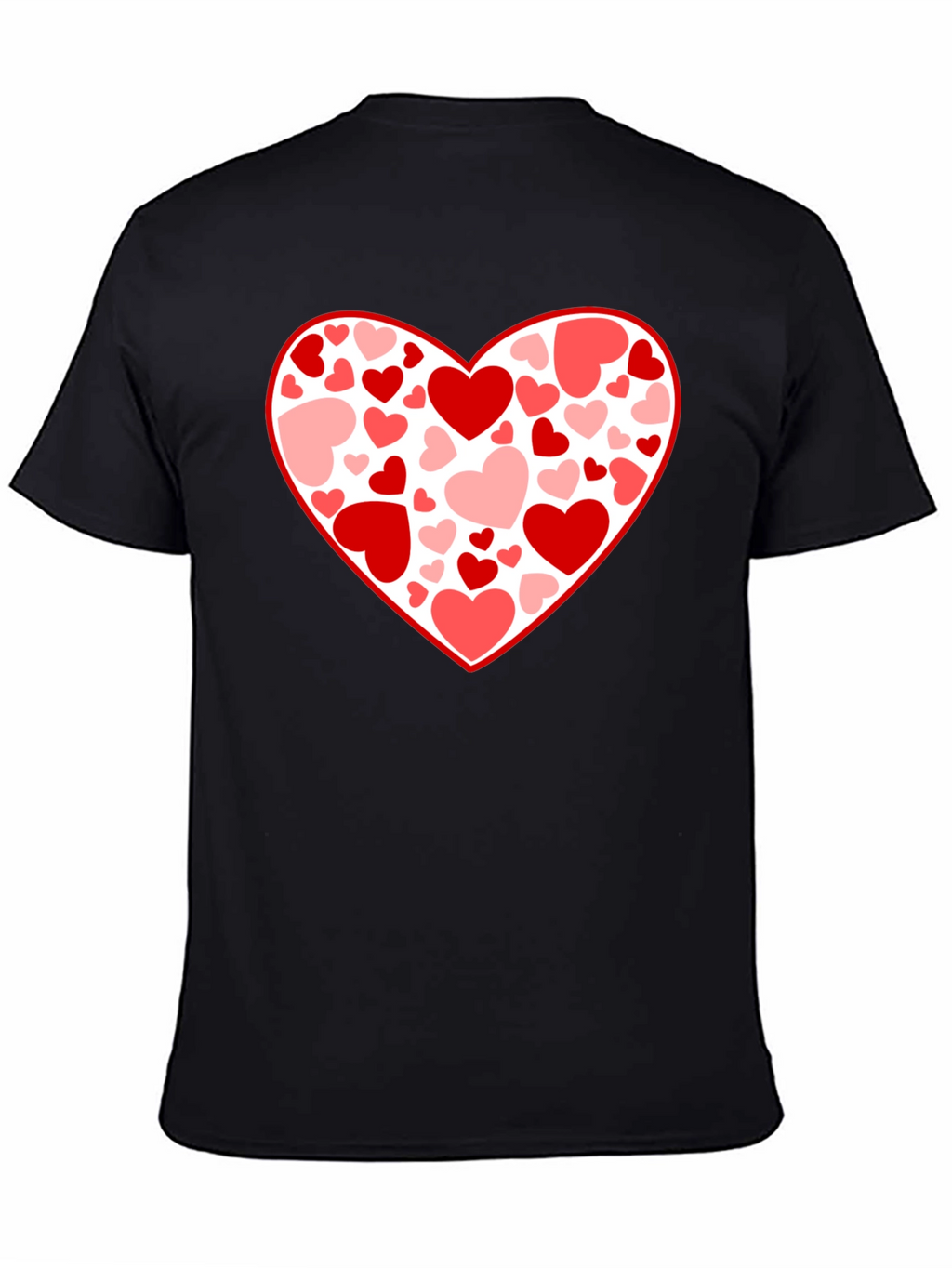 Heart Print Black T-Shirt