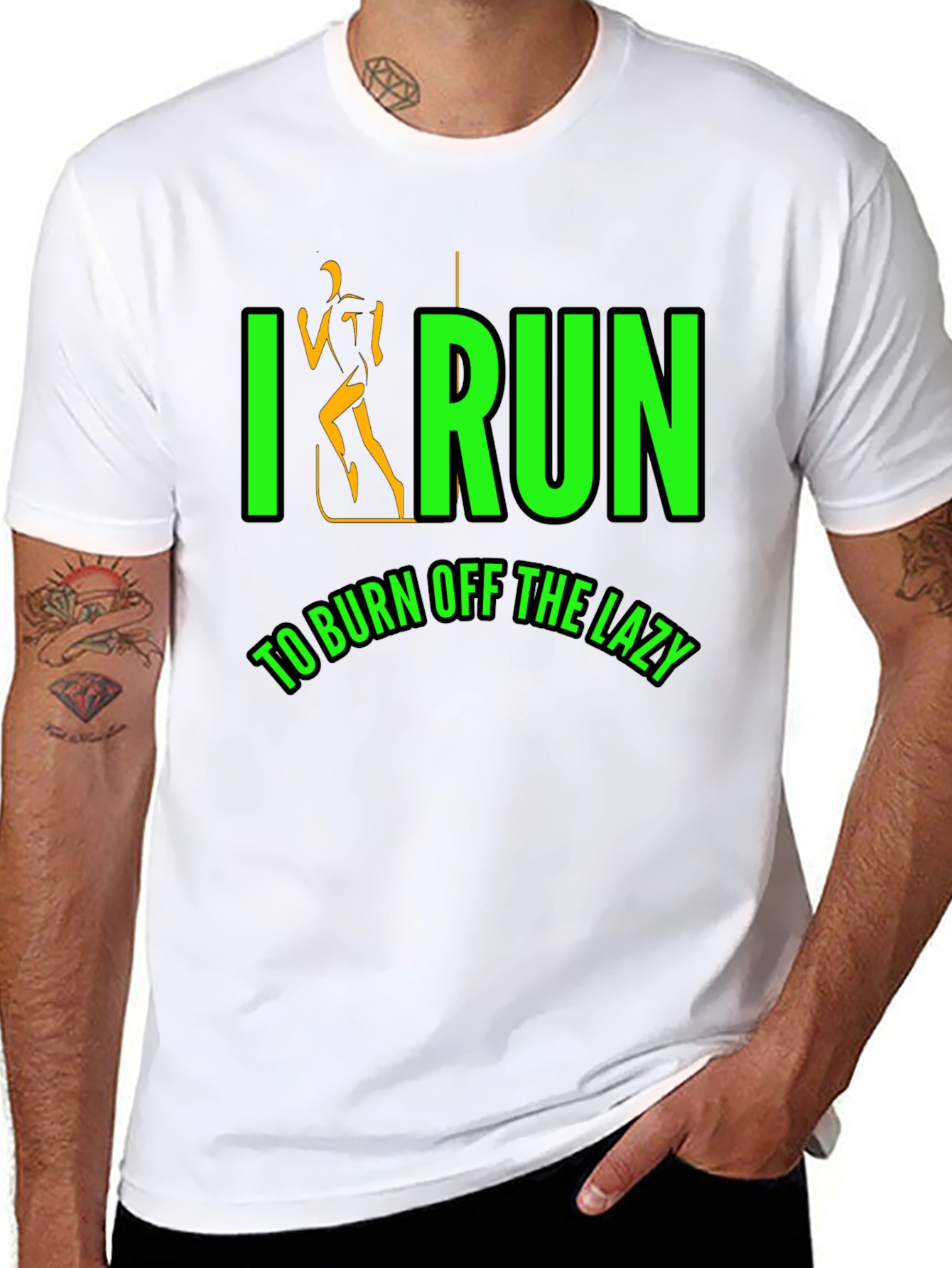 I Run To Burn Off The Lazy Black T-Shirt