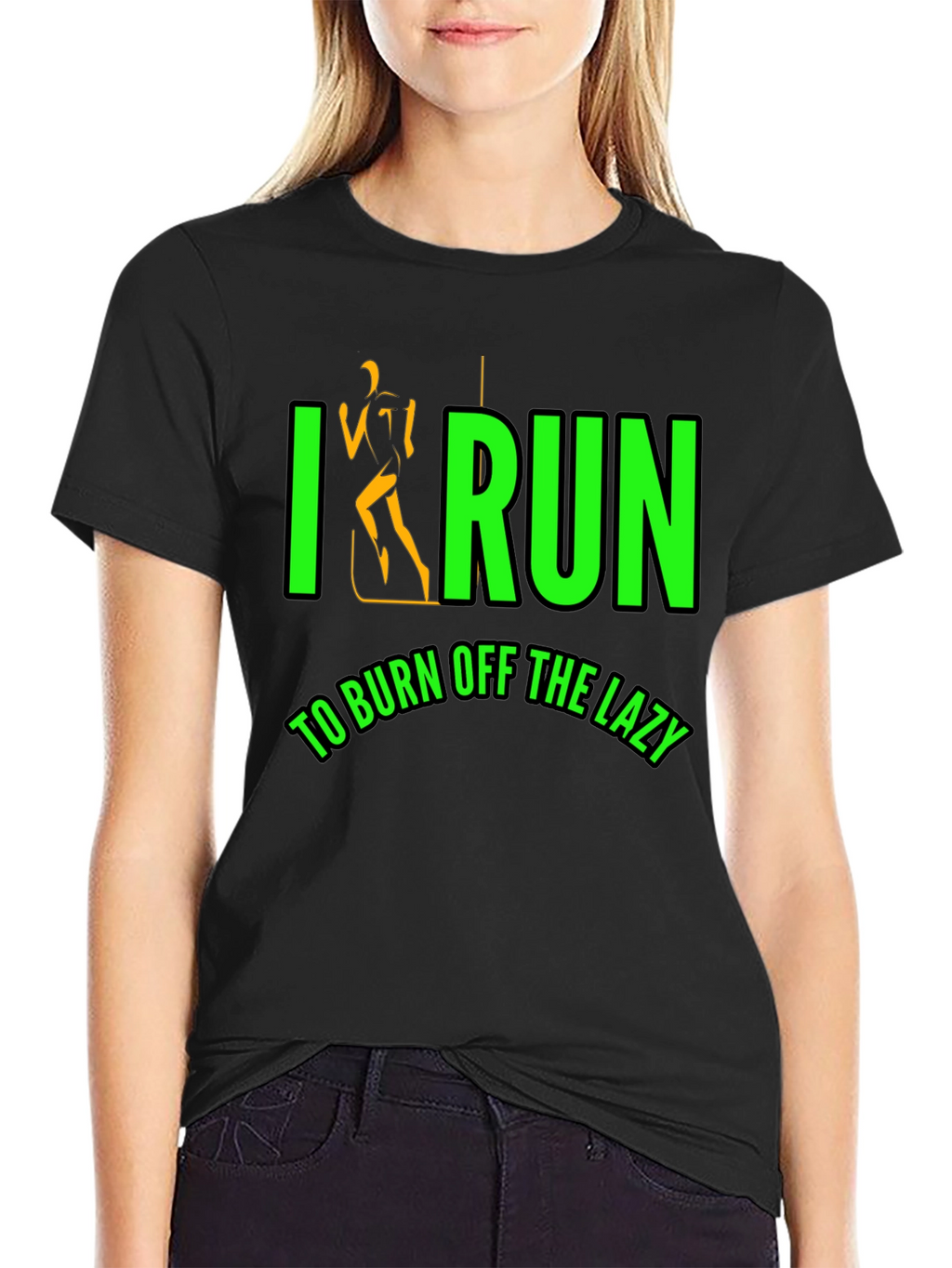 I Run To Burn Off The Lazy Black T-Shirt