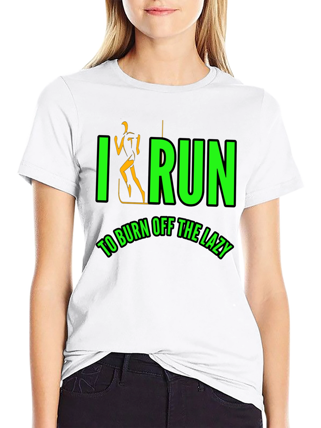 I Run To Burn Off The Lazy Black T-Shirt