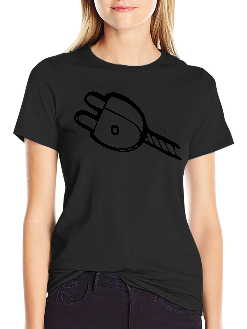 Electrical Plug Graphic Tee - Black Casual T-Shirt