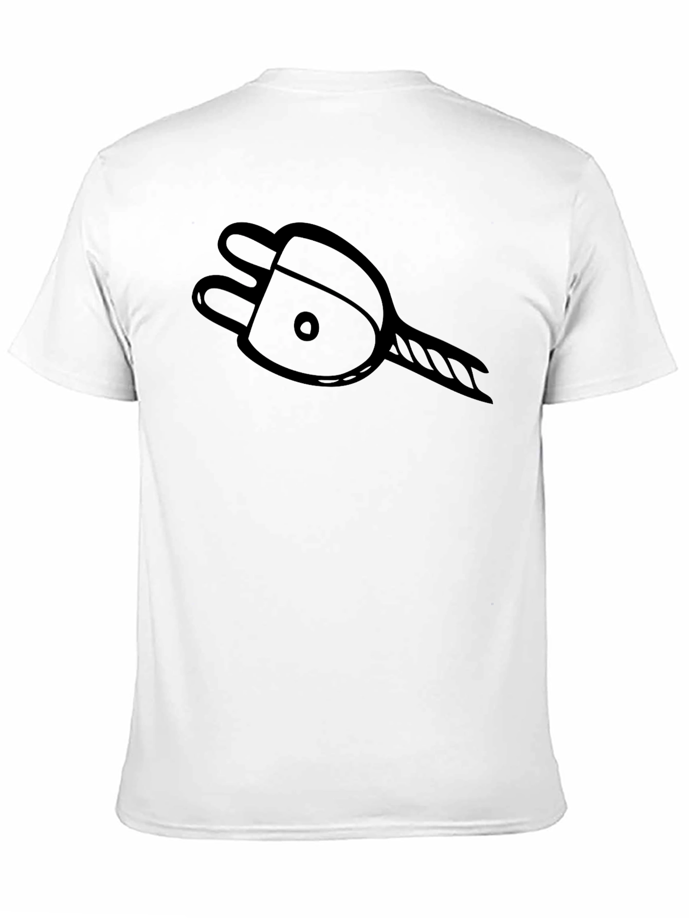 Electrical Plug Graphic Tee - Black Casual T-Shirt