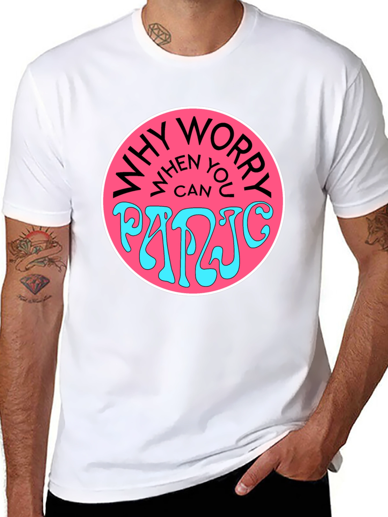 Why Worry Panic Black Graphic Tee