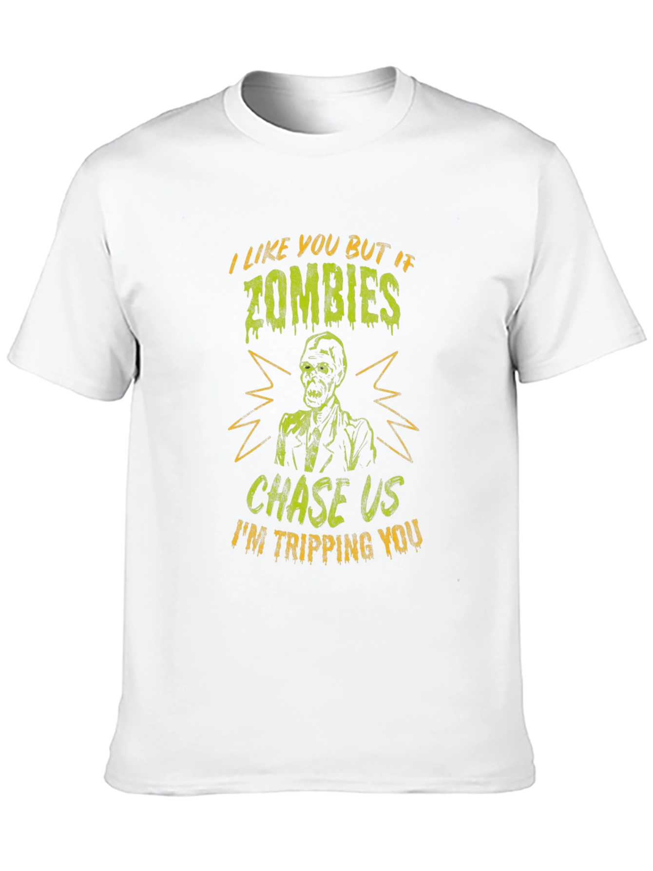 Zombie Chase T-Shirt - Funny Halloween Tee