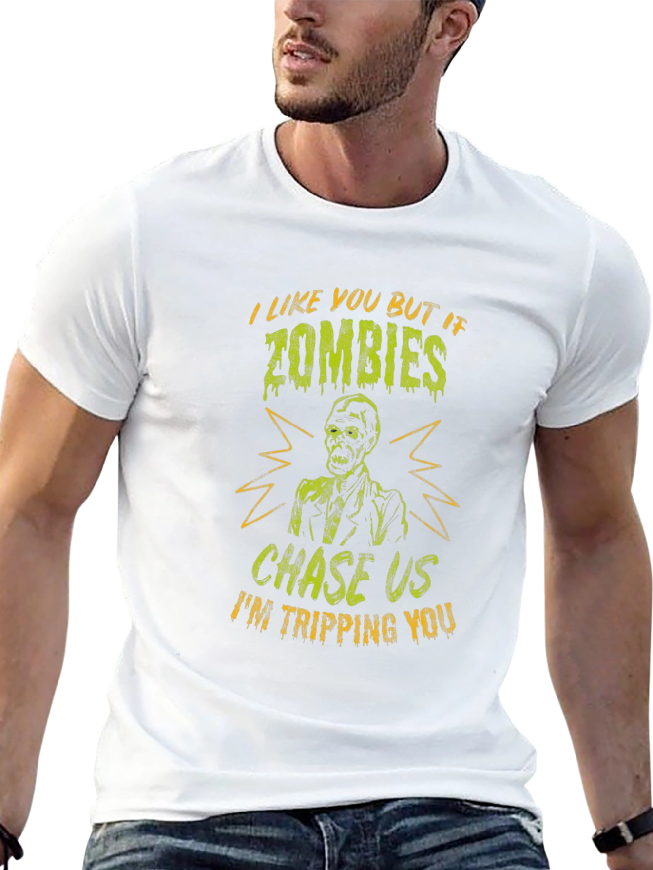 Zombie Chase T-Shirt - Funny Halloween Tee
