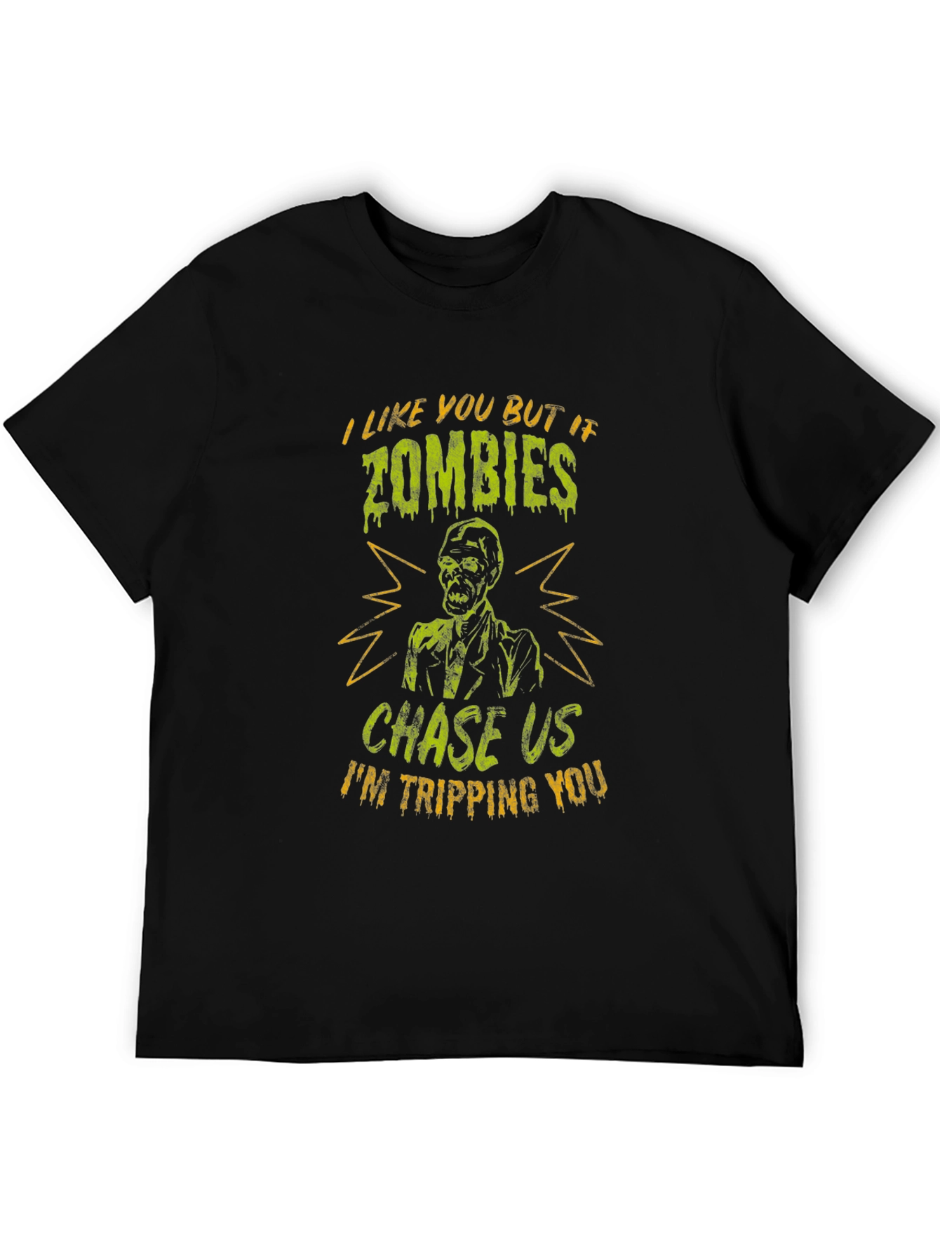 Zombie Chase T-Shirt - Funny Halloween Tee