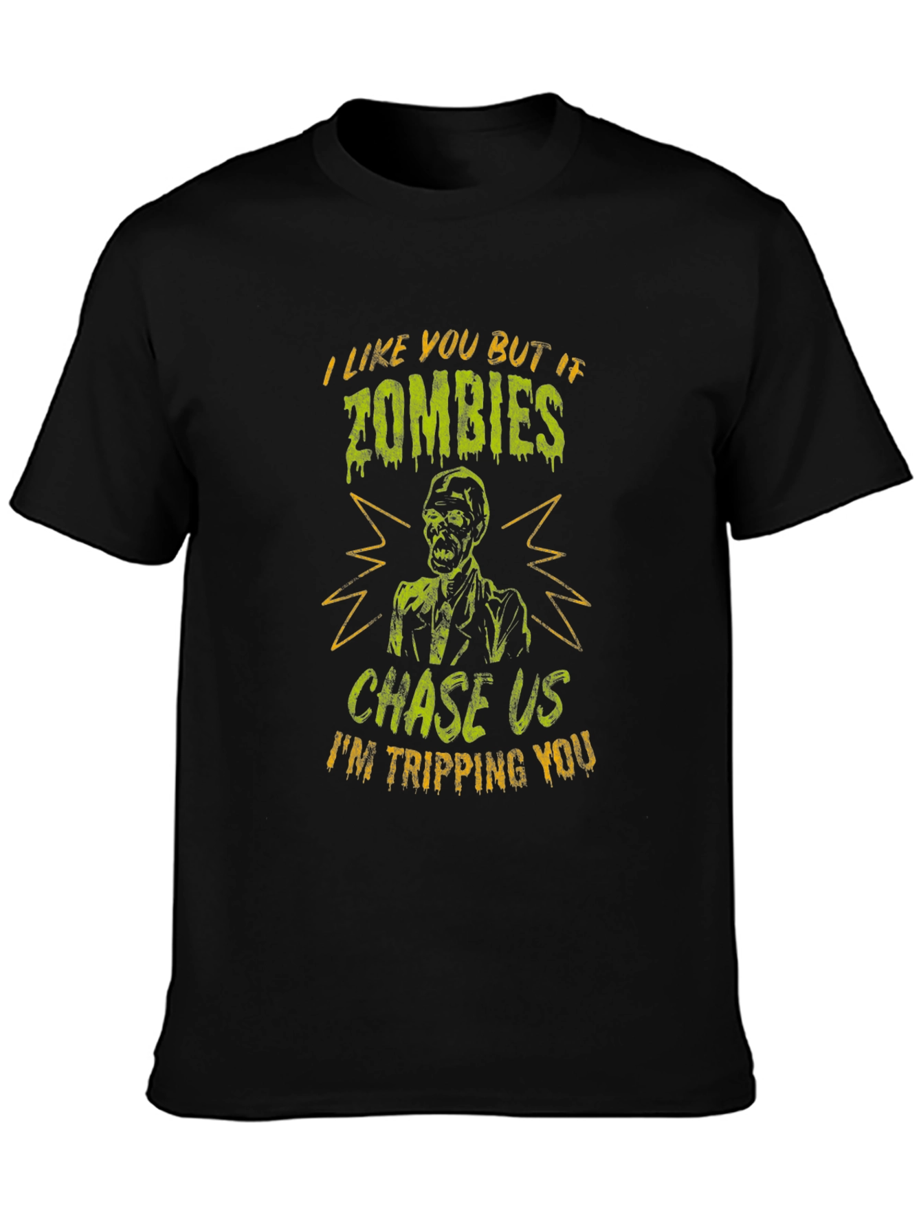 Zombie Chase T-Shirt - Funny Halloween Tee