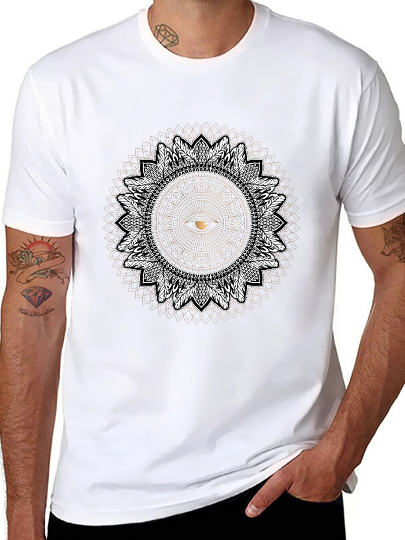 Mystic Eye Mandala T-Shirt - Black Graphic Tee