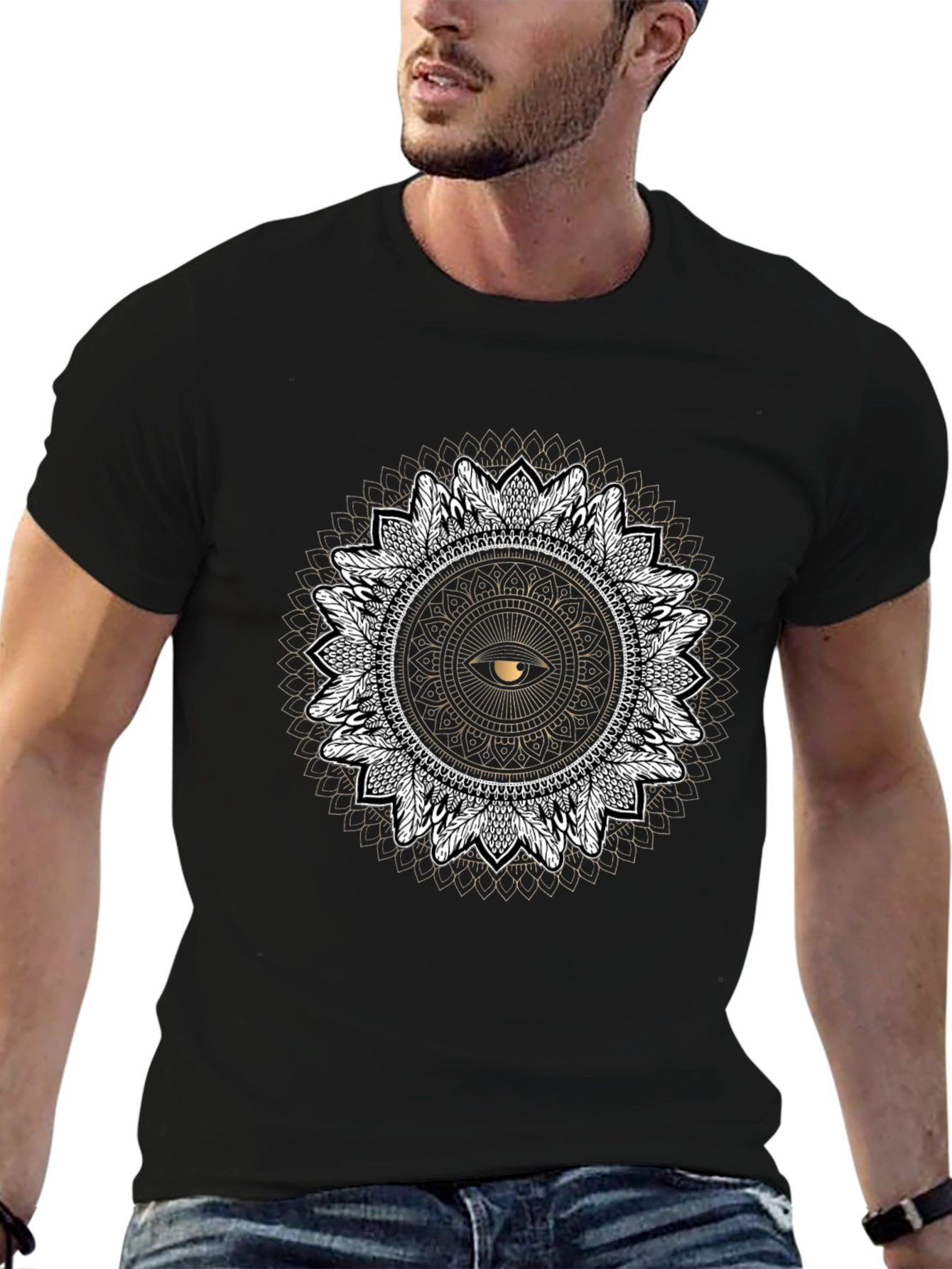 Mystic Eye Mandala T-Shirt - Black Graphic Tee