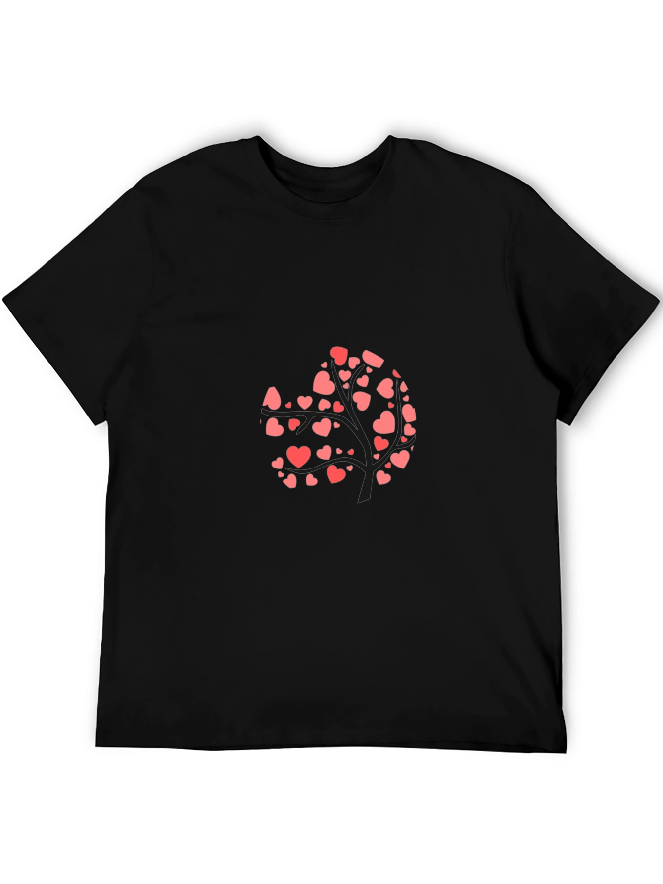 Heart Tree Graphic Black T-Shirt