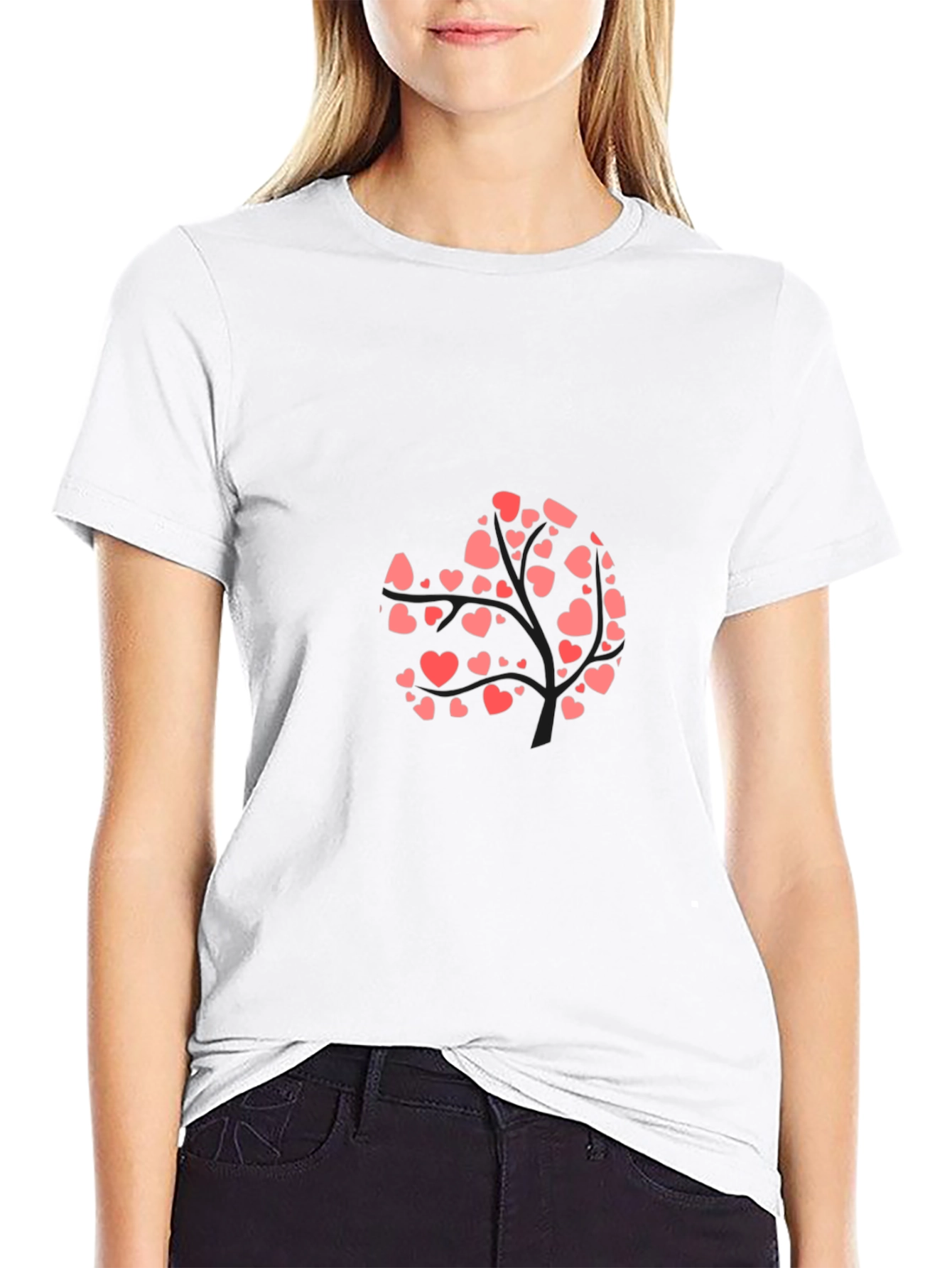 Heart Tree Graphic Black T-Shirt