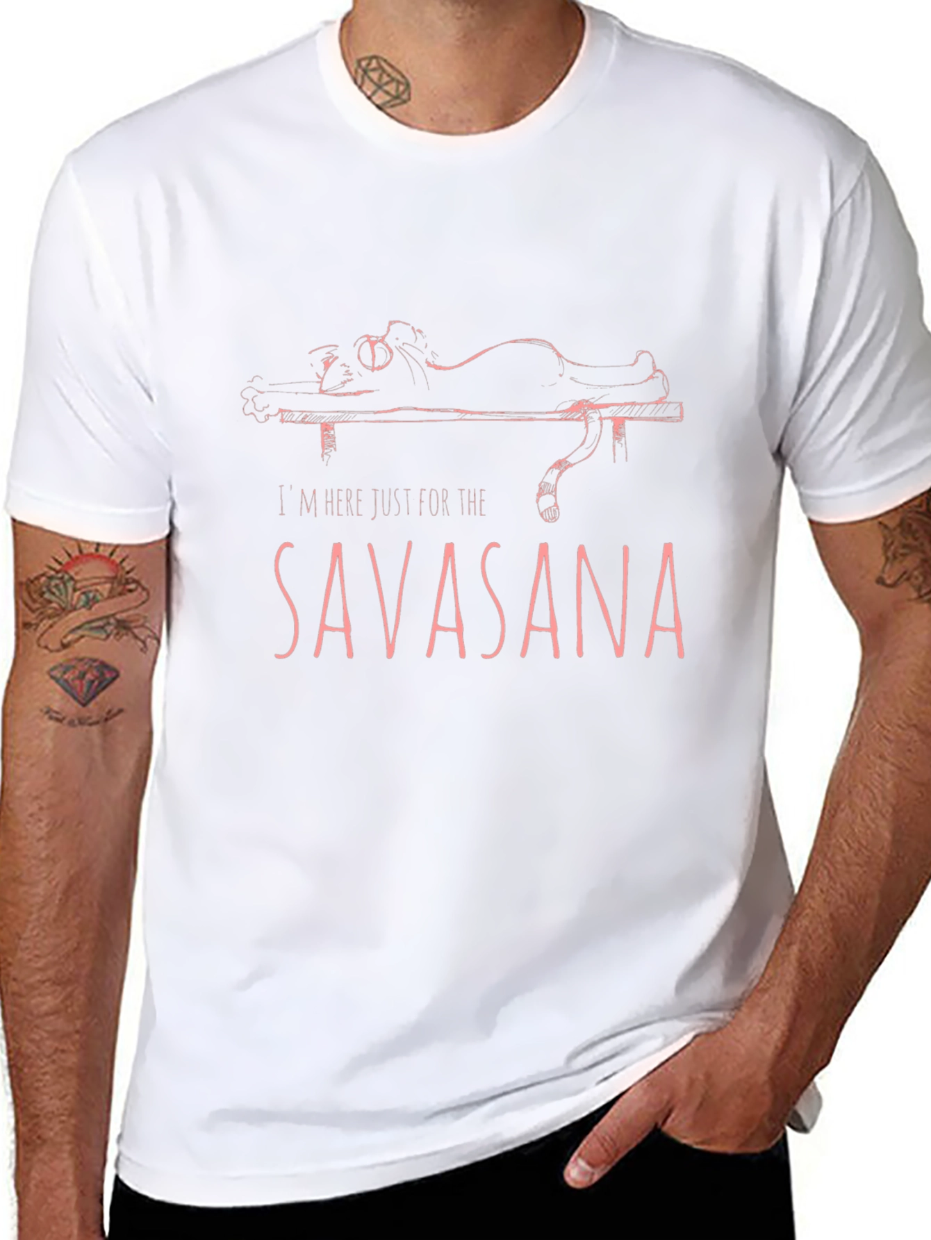 Savasana Yoga Cat Graphic T-Shirt