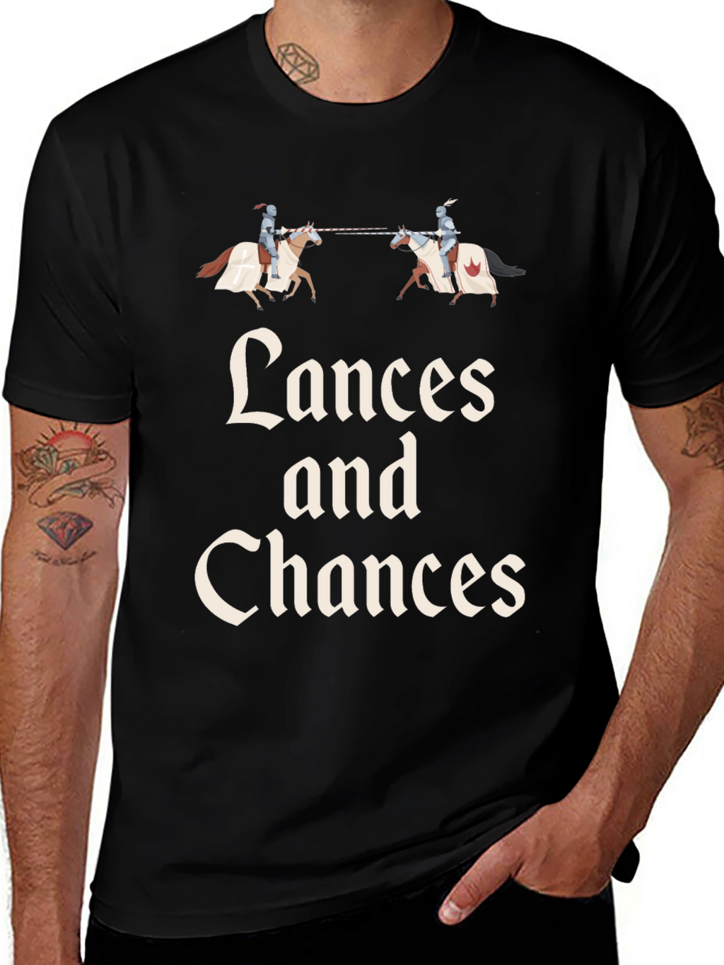 Lances and Chances Black Graphic Tee