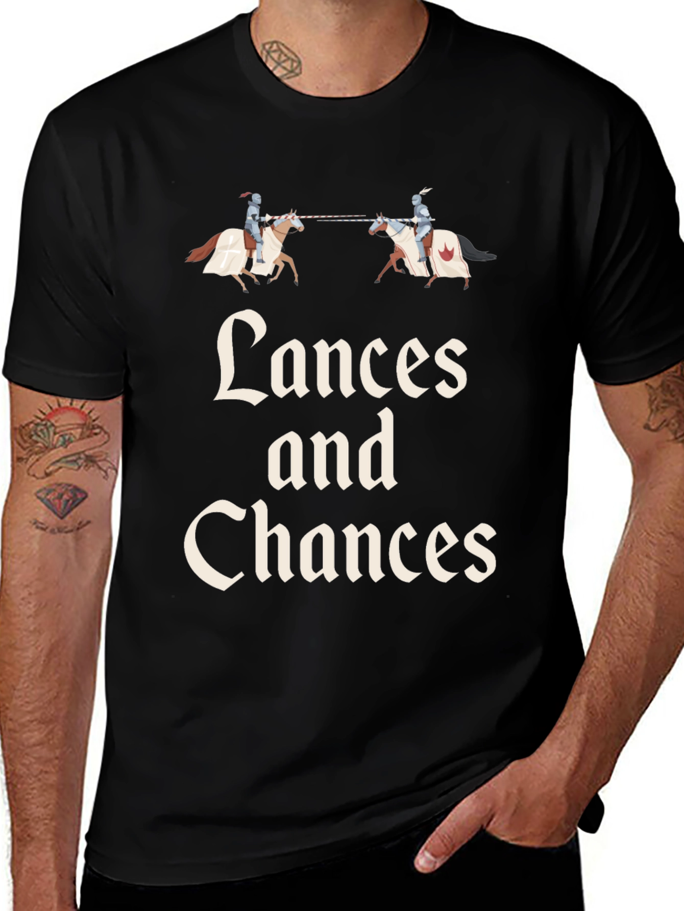 Lances and Chances Black Graphic Tee