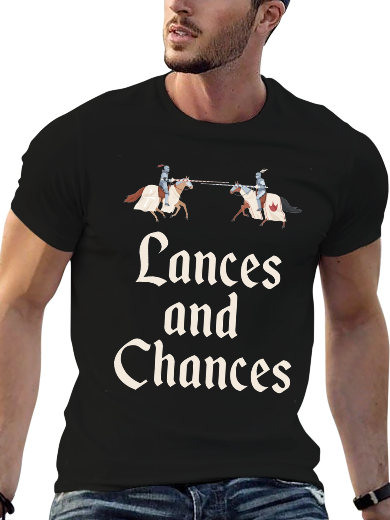 Lances and Chances Black Graphic Tee