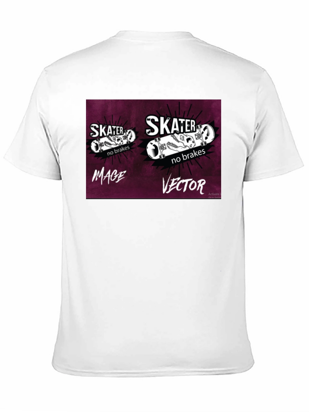Skater No Brakes Graphic Black T-Shirt