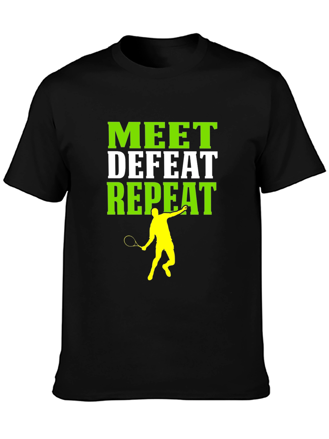 Meet Defeat Repeat Tennis Graphic Tee