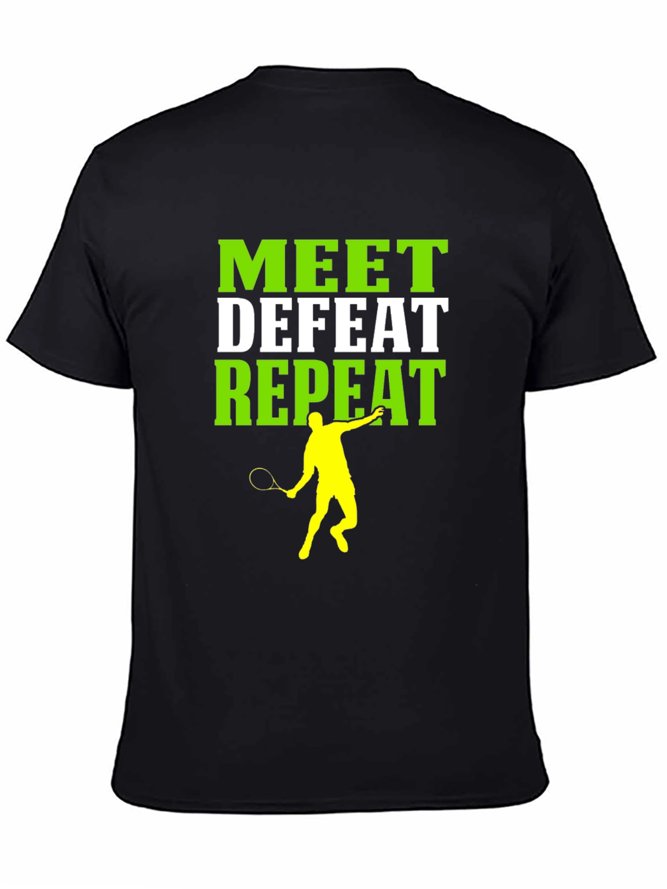 Meet Defeat Repeat Tennis Graphic Tee