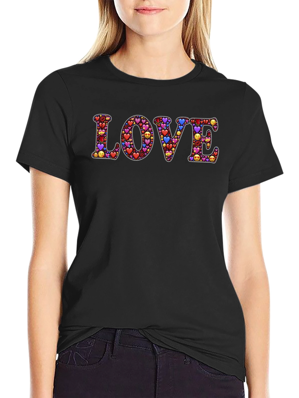LOVE Emoji Hearts Graphic T-Shirt