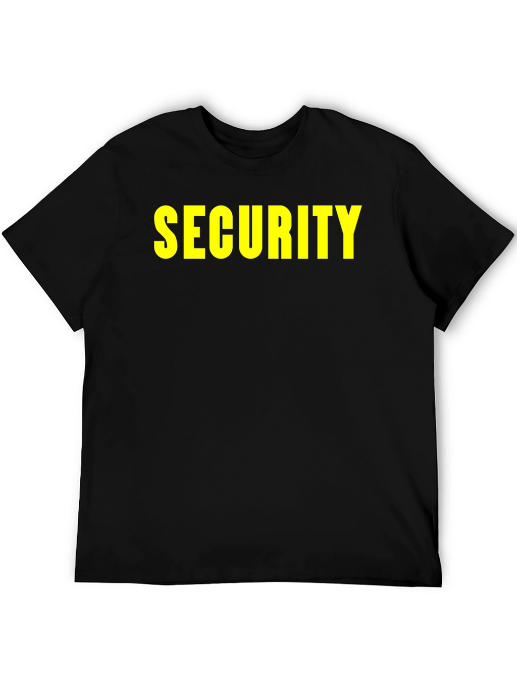 Security Black T-Shirt with Yellow Print